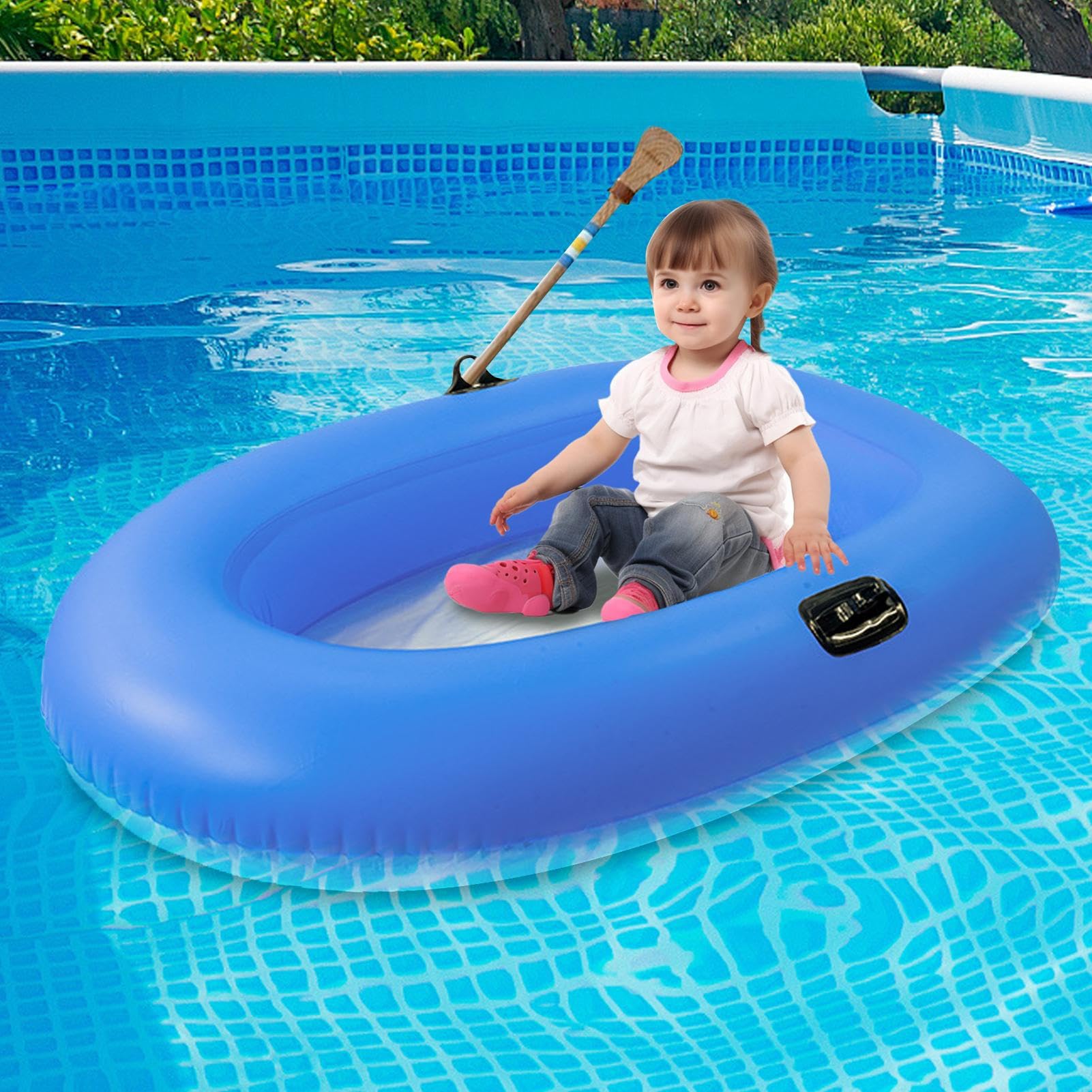 Barca Gonfiabile - Zattera Per Fiume Con Fondo Trasparente - Barca Da Pesca E Relax 160 X 110 Cm Per Laghi Fiumi E Passeggiate, Capacità 80 Kg