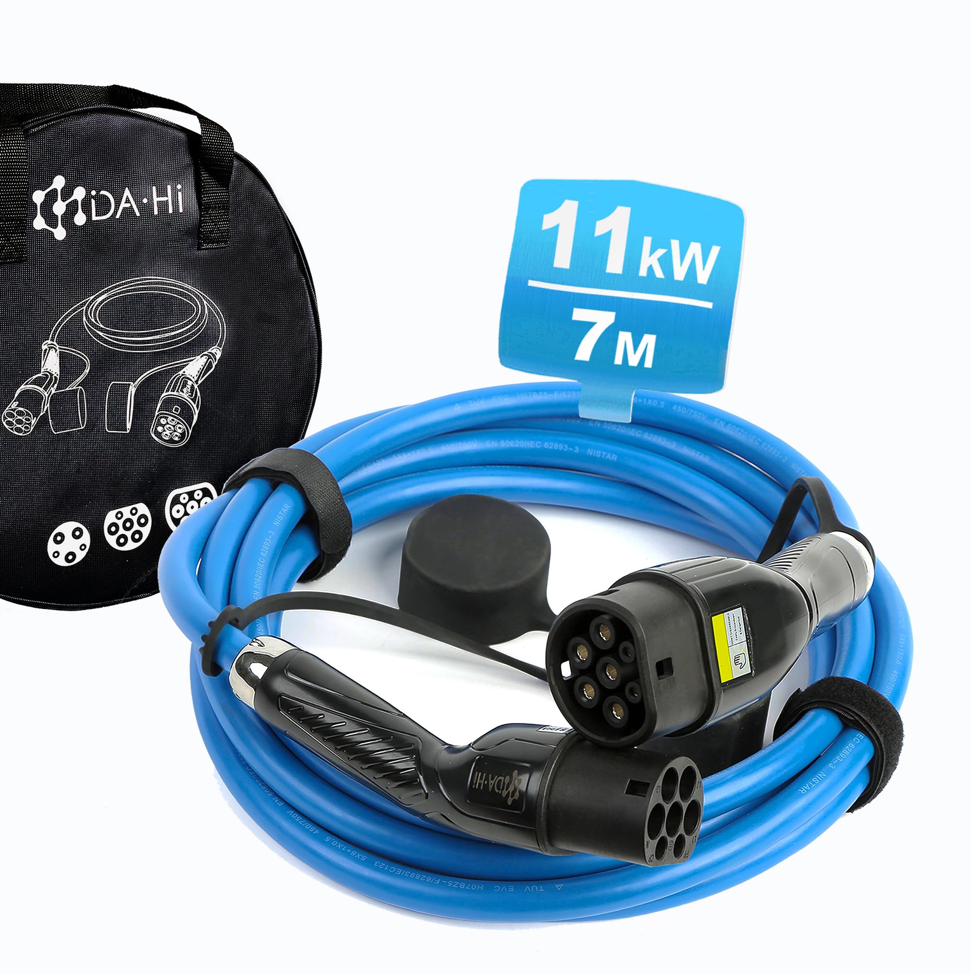 11KW 3 Phasen 16A 5 Meter EV Ladekabel, Typ 2 Zu Typ 2 Ladekabel