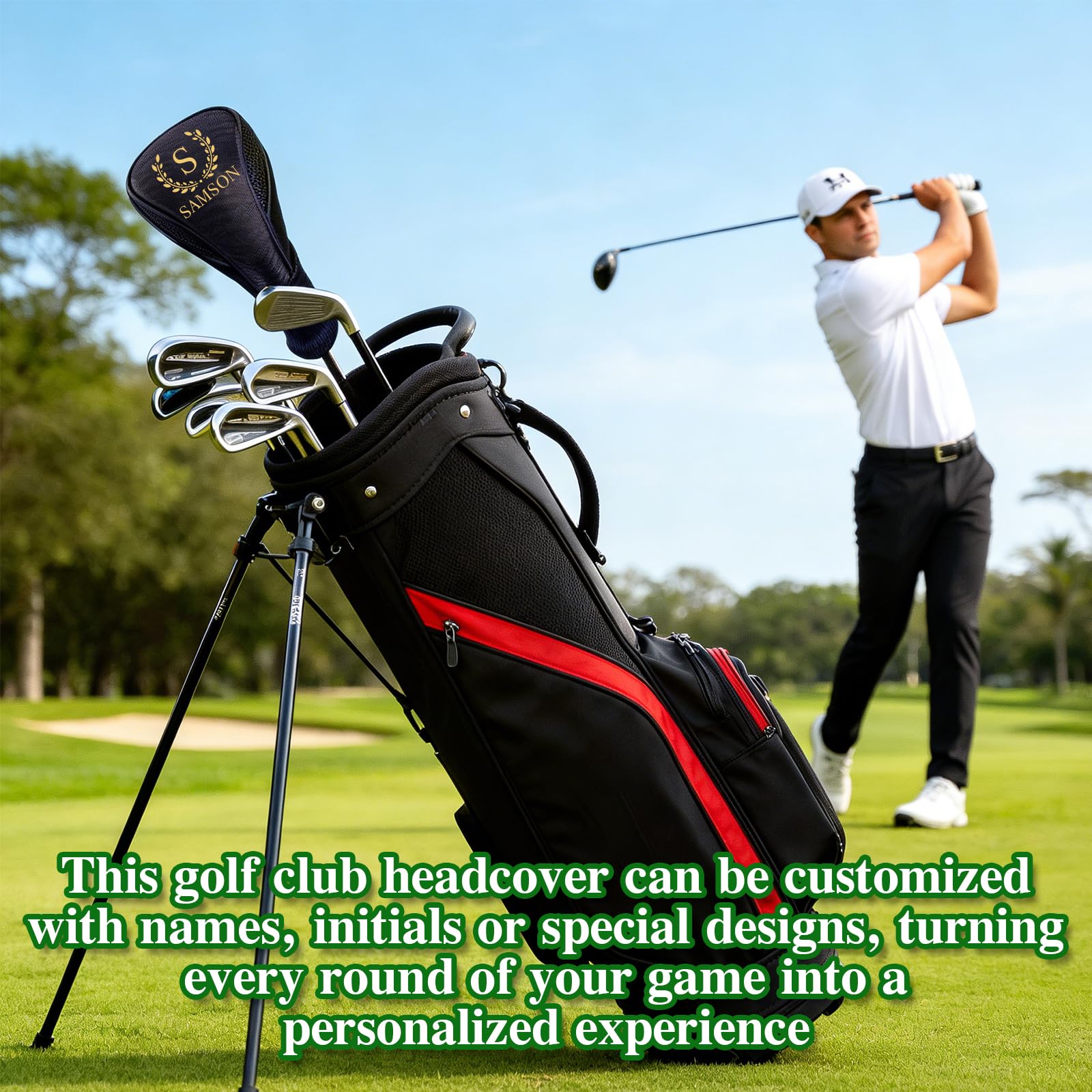 Housse de Club de Golf personnalisée UIDMEN, Couvre-Club de Driver, Impression personnalisée avec nom ou Logo, Accessoires de Golf pour Hommes, Cadeaux pour Les passionnés de Golf, Les golfeurs