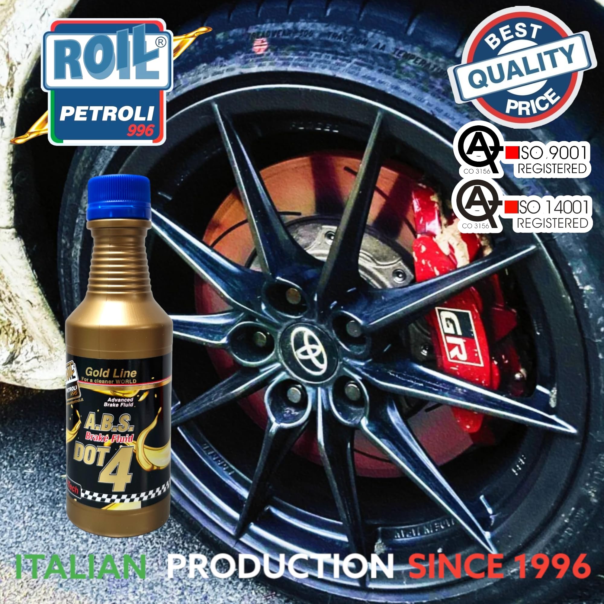 Roil Fluido Freni Brake DOT 4 ABS - Pratico Flacone richiudibile - 250 ml.