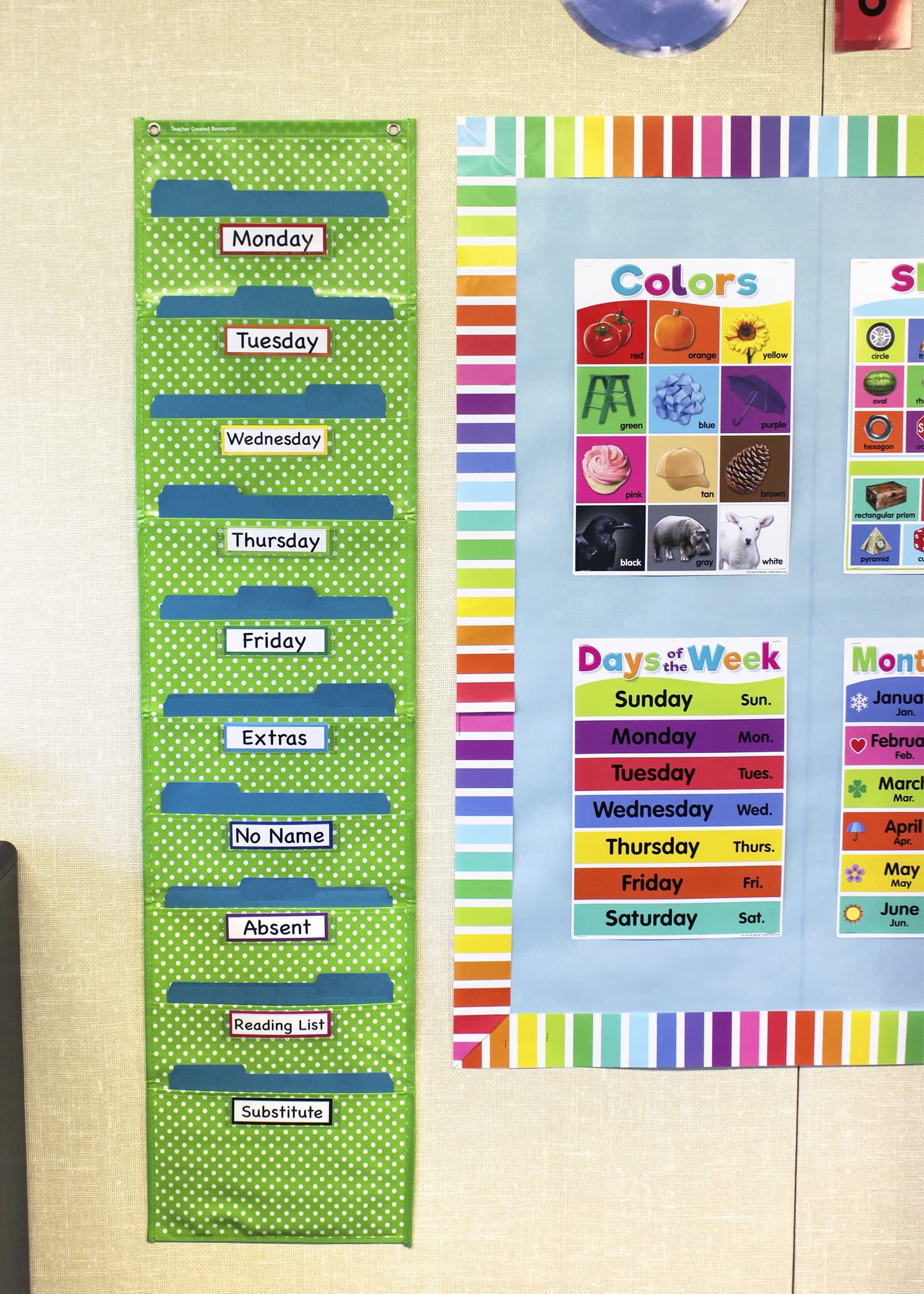 Teacher Created Resources Polka Dot Storage Pocket Chart - Image 4