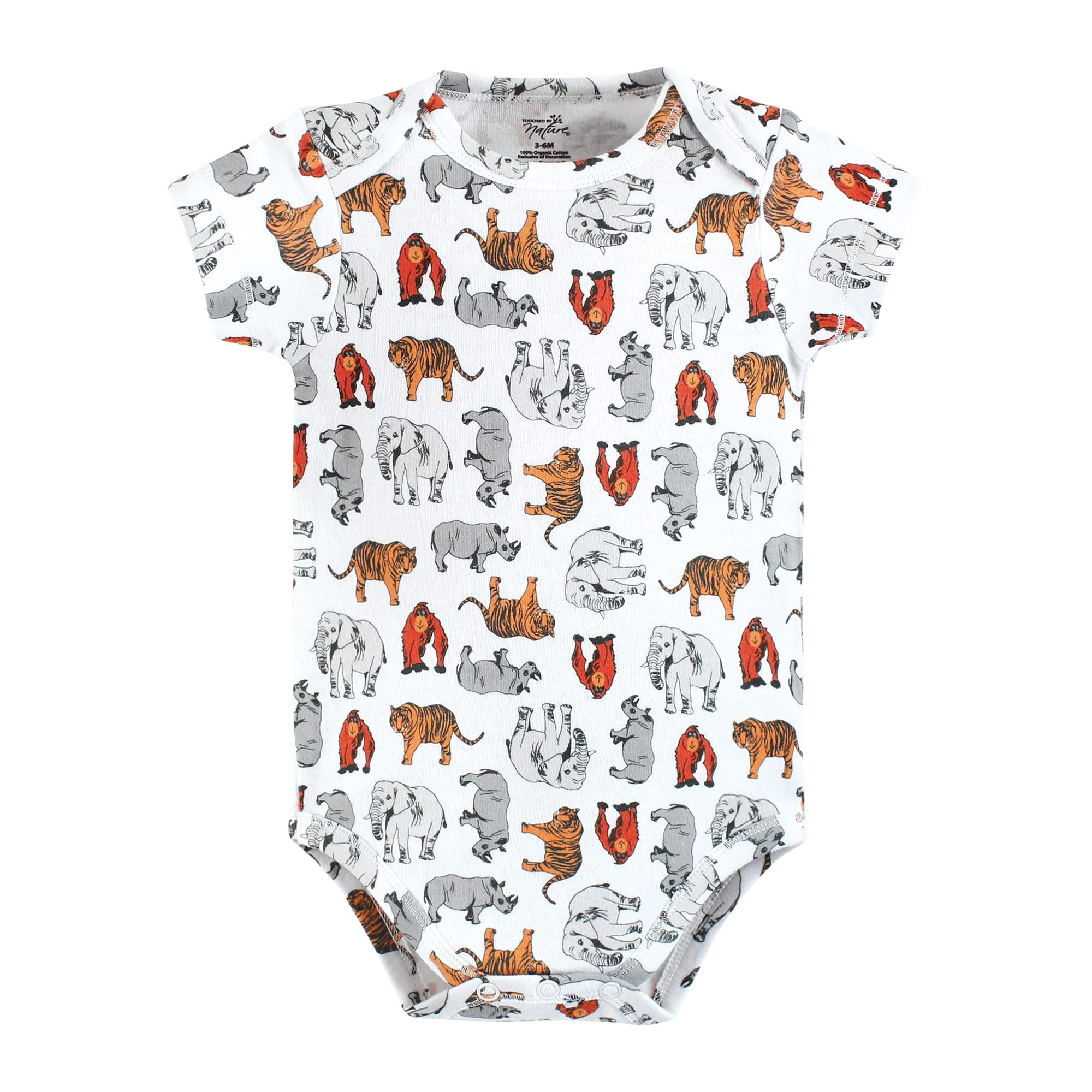 Touched by Nature Organic Cotton Bodysuits Touched by Nature - Body unisex para bebé, algodón orgánico, animales marinos en peligro de extinción, 3-6 meses, para niña