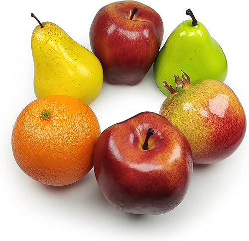 Miniatura 7 de Paquete de frutas artificiales, frutas falsas para decoración del hogar, juego de frutas de simulación, juego de frutas sintéticas para decoración