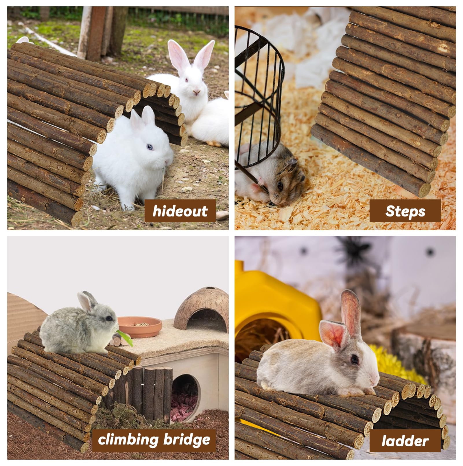 Hedgehog Ramp Wooden Small Animal Tunnel Wooden Hamster Bridge & Tunnel - Bendy ...