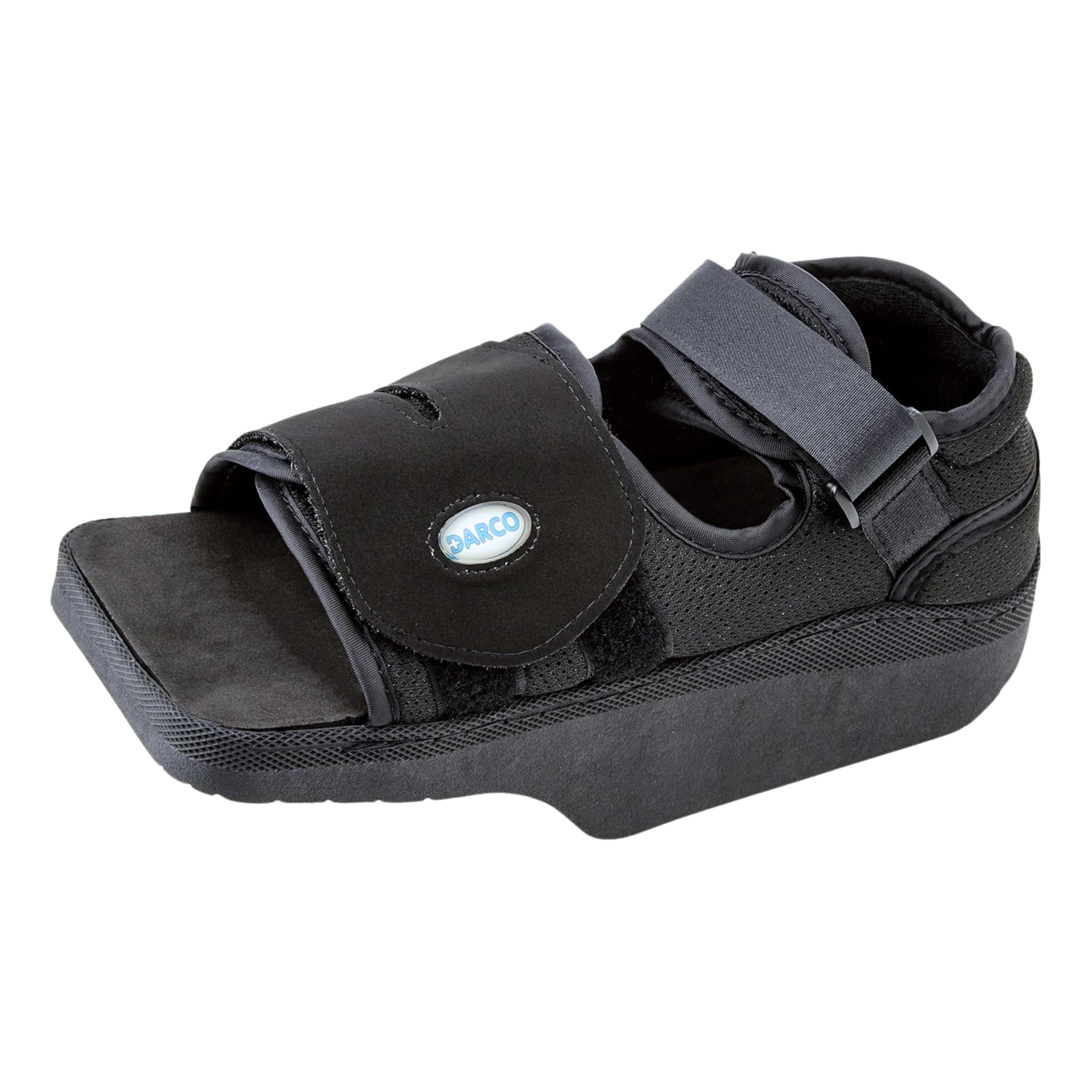 Darco OrthoWedge Orthopaedic Shoe – Medium Size Recovery Shoe for Heel Injuries, Surgery or Wound Care – Offloading Support for Faster Healing – Adult Rehabilitation Footwear – Black