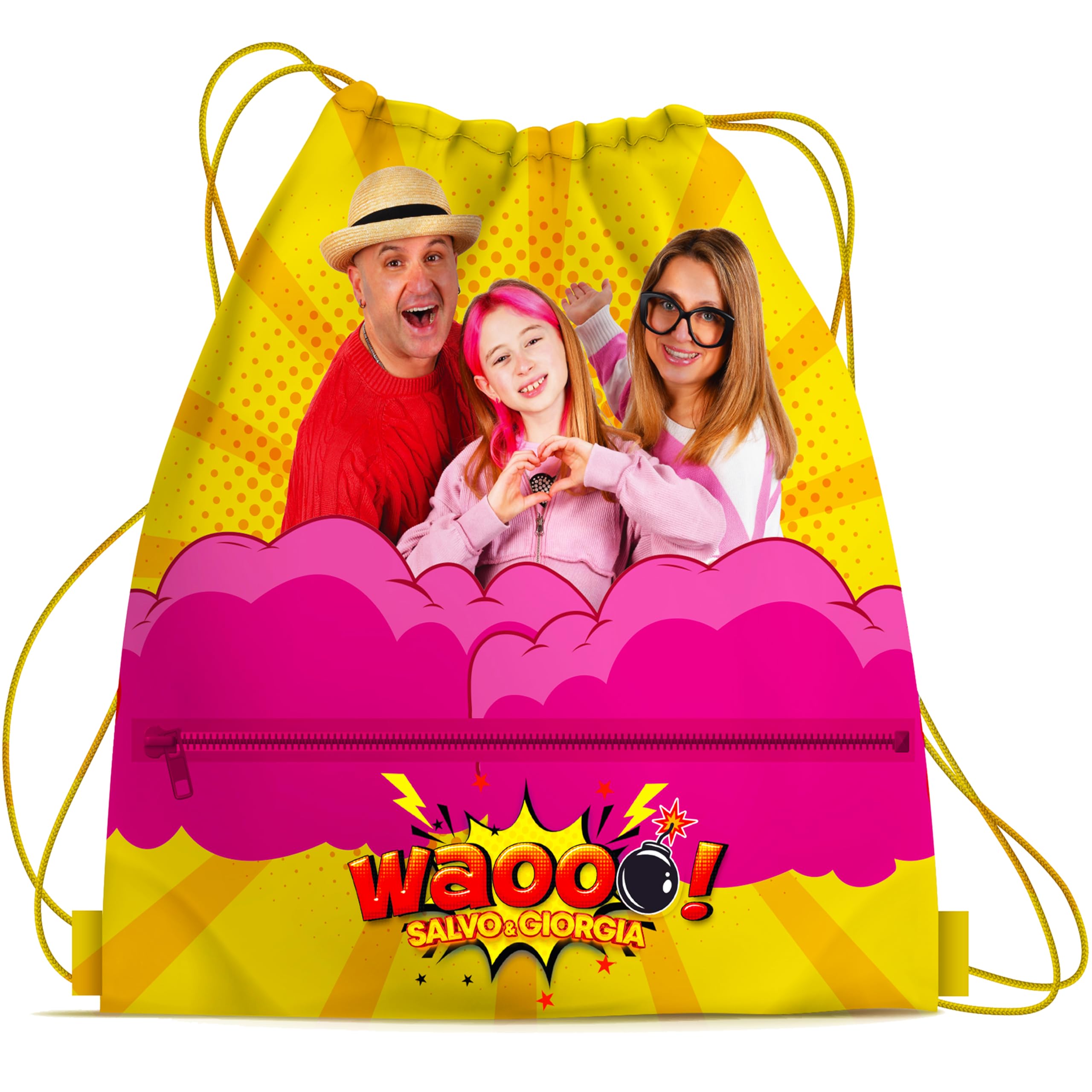 Salvo & Giorgia – Zainetto a Sacca per Bambini 34x40 cm | Borsa Leggera con Lacci, Perfetta per Scuola, Sport e Tempo Libero
