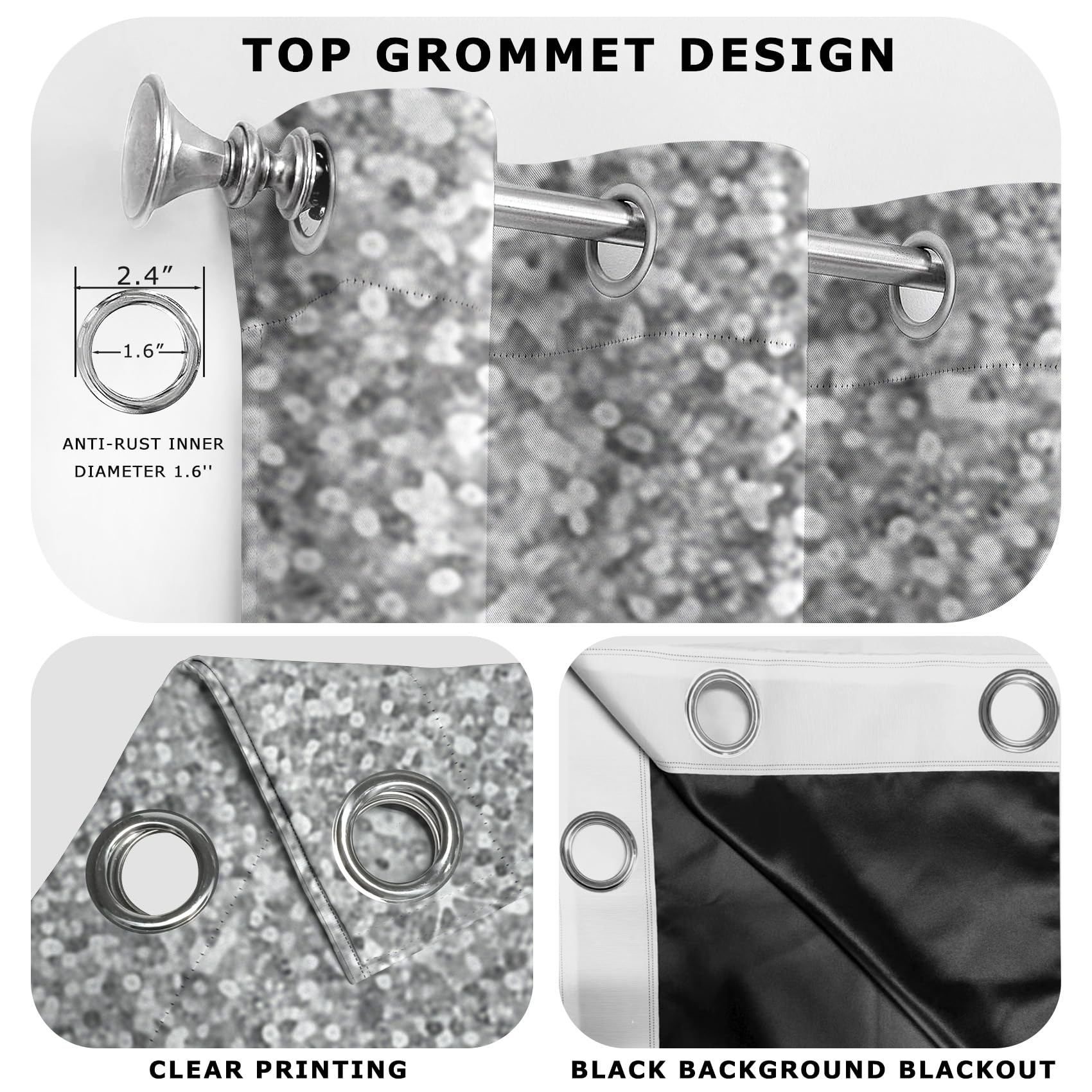Glitzer Rosa Vorhänge Wohnzimmer Blickdichte Glamour Prinzessin Kinderzimmer Gardinen mit ösen Thermo Vorhang Gegen Kälte Verdunklungsvorhänge für Schlafzimmer 2er Set H 137 x B 117 cm