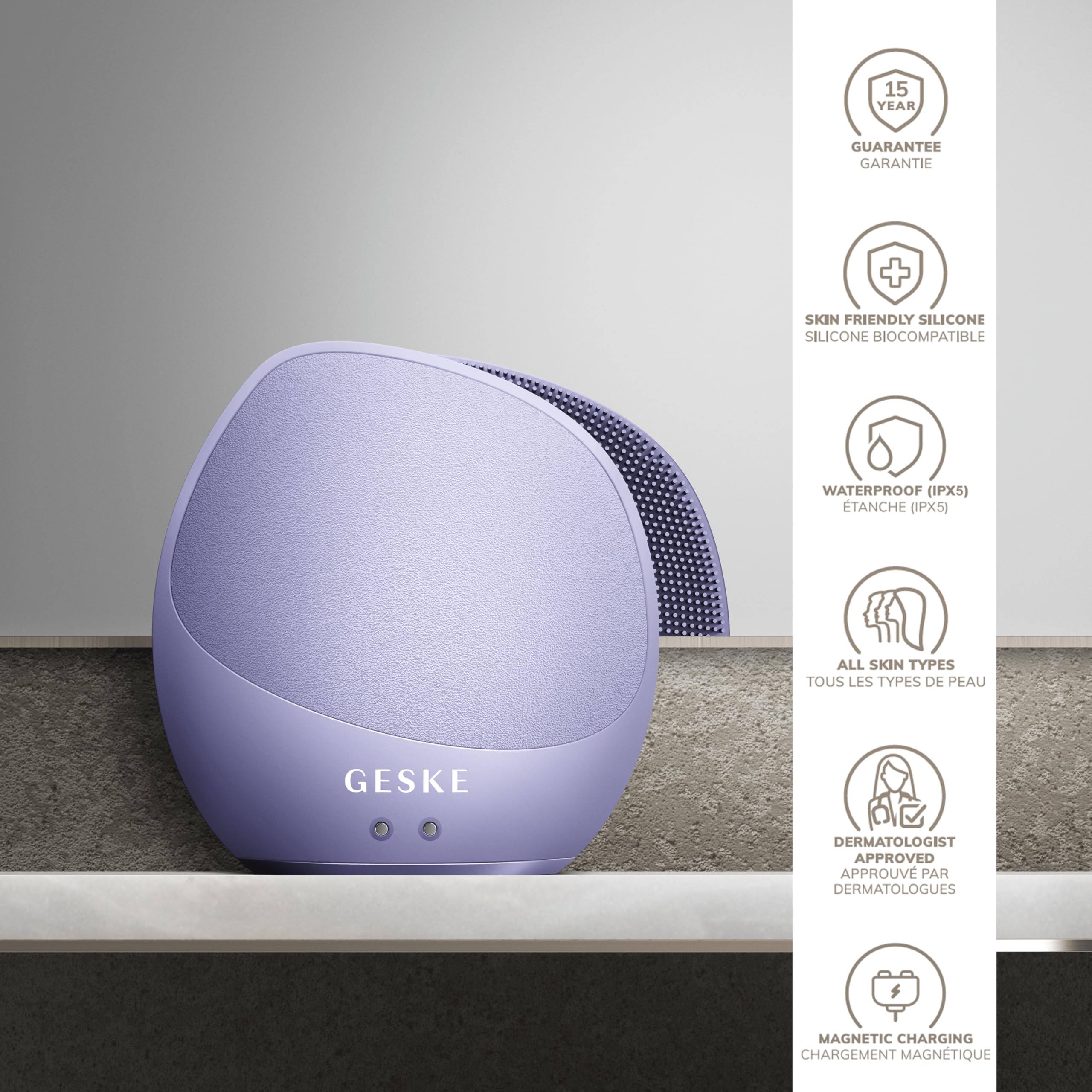 GESKE Sonic Body Brush & Intensive Exfoliator 7 in 1 Cepillo Corporal | SmartAppGuided™ | Pulsaciones SmartSonic | Limpieza profunda, exfoliación y masaje profesional | Elimina la piel áspera