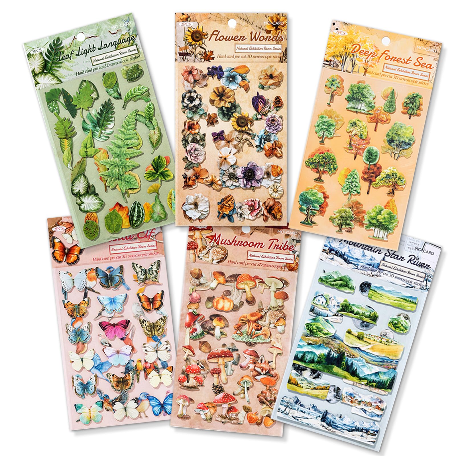 219pcs Vintage Nature Stickers for Scrapbooking and Journaling, Pre-Cut Thick Paper Stickers for Junk Journal, Card Making, DIY Crafts
