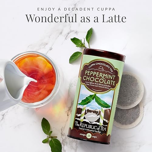 Miniatura 3 de The Republic of Tea, Cuppa Chocolate Tea - Té herbal con cocoa y coco, bajo en cafeína, gourmet, ideal como postre