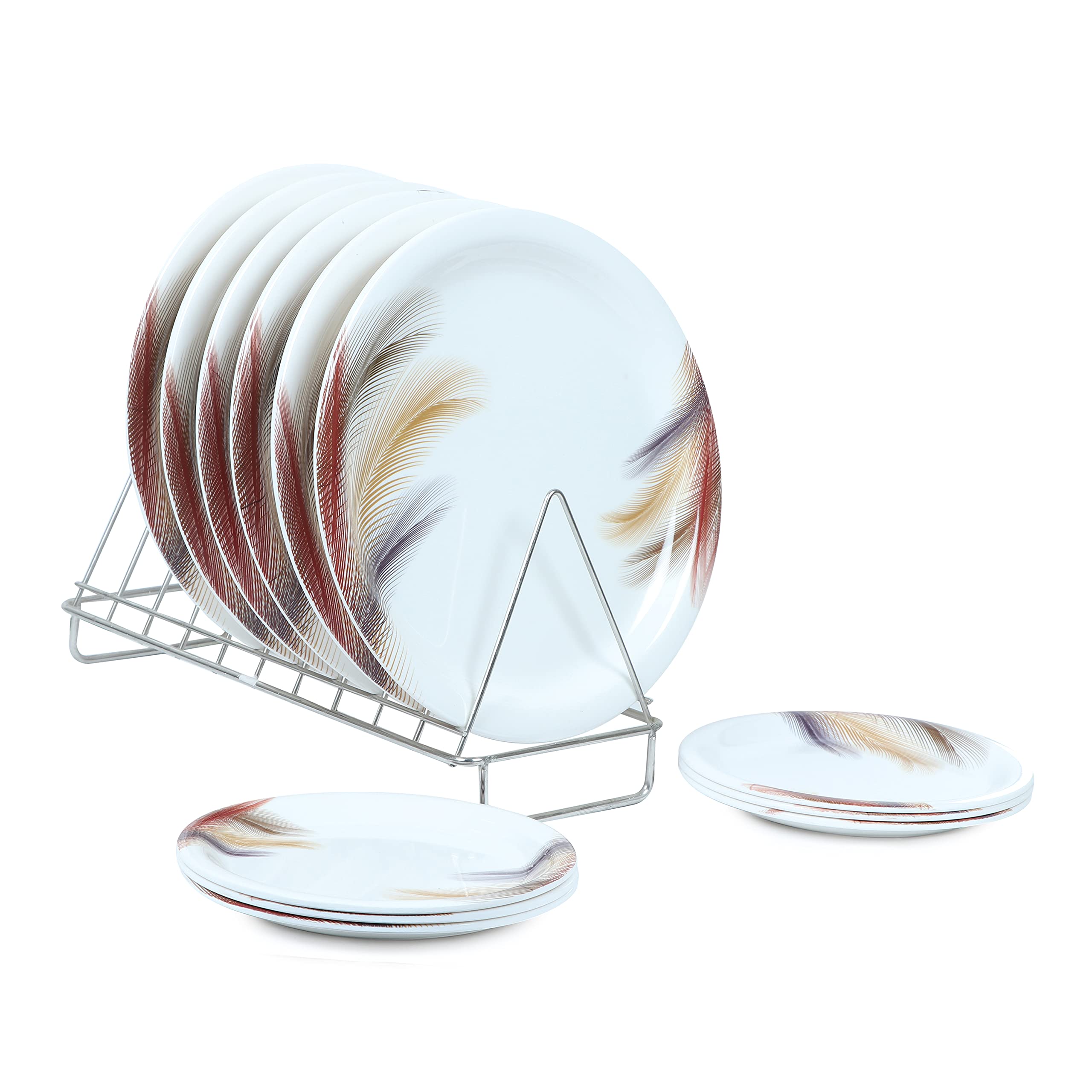 Golden Fish Melamine Round MorrPankh Printed Full Size Plate || Small Size//Starter Dinner Plates (Set of 12; Plate Size:- 11 Inches (RM-MorrPankh-FQP-12) (B094JXHF5Z) Amazon Price History, Amazon Price Tracker