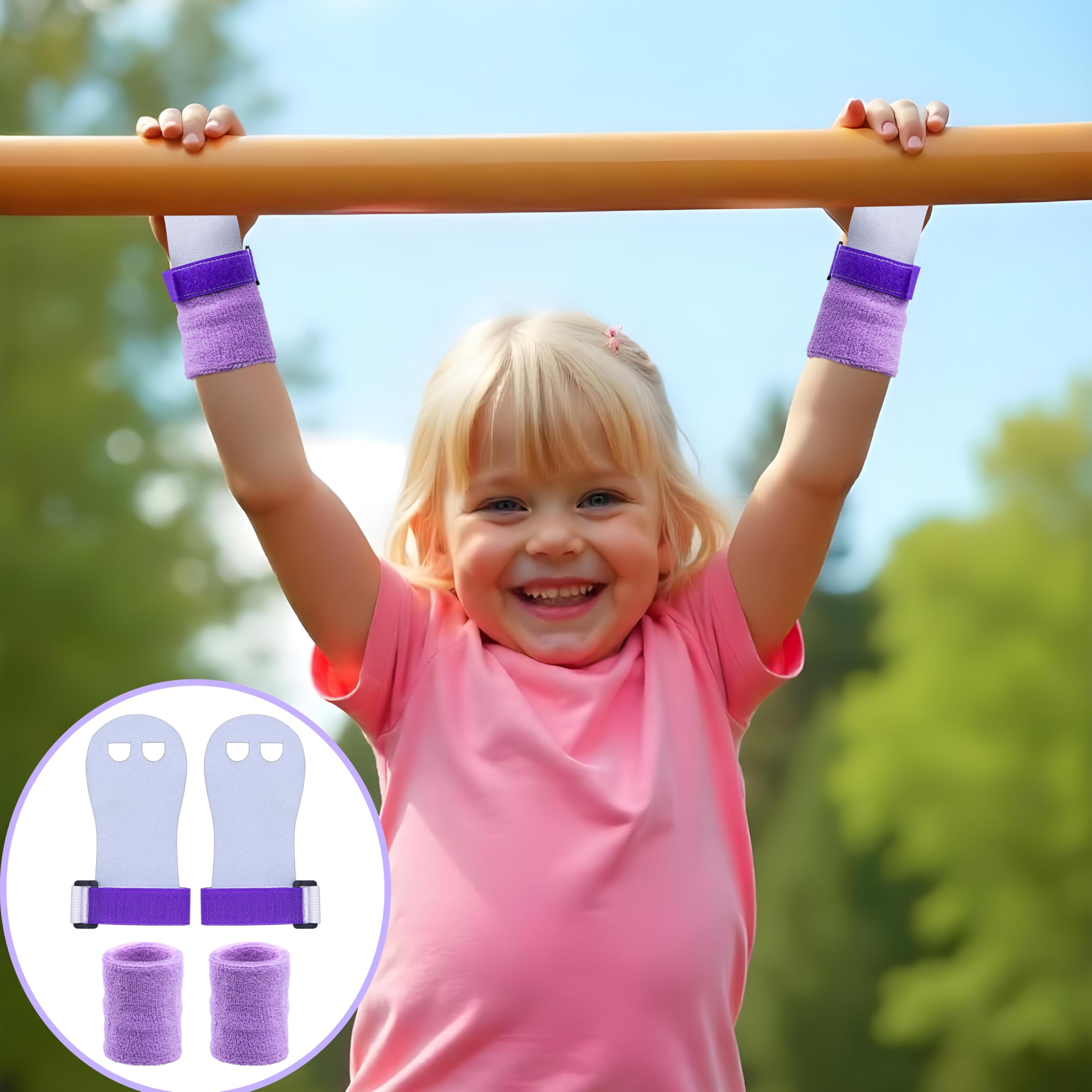 Set di braccialetti per ginnastica per ragazze bambini guanti protezione palmi polsi accessori allenamento