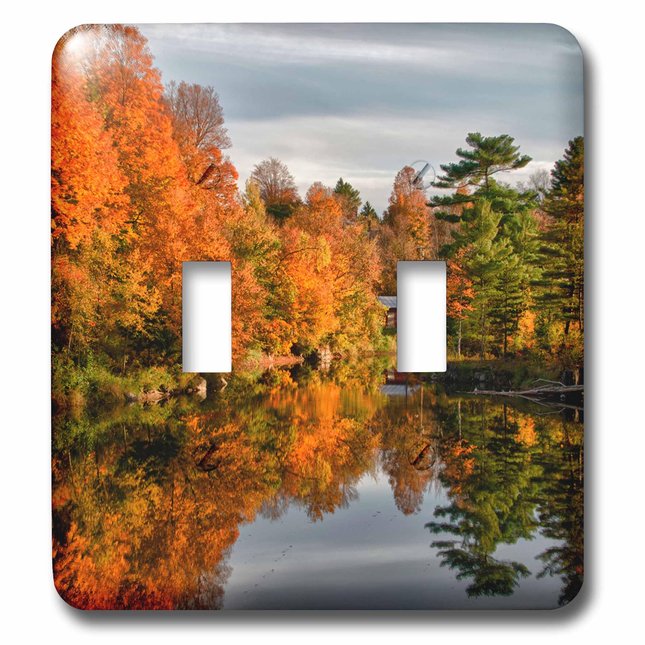 Double interrupteur à bascule feuillage d'automne USA plaque de finition pour rénovation maison