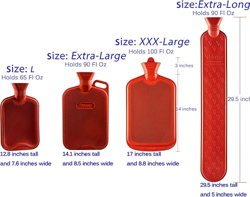 Miniatura 7 de Peterpan Teddy - Funda de goma para botella de agua caliente, tamaño XXXL, bolsa de agua caliente para aliviar el dolor, libre de BPA y ftalatos,