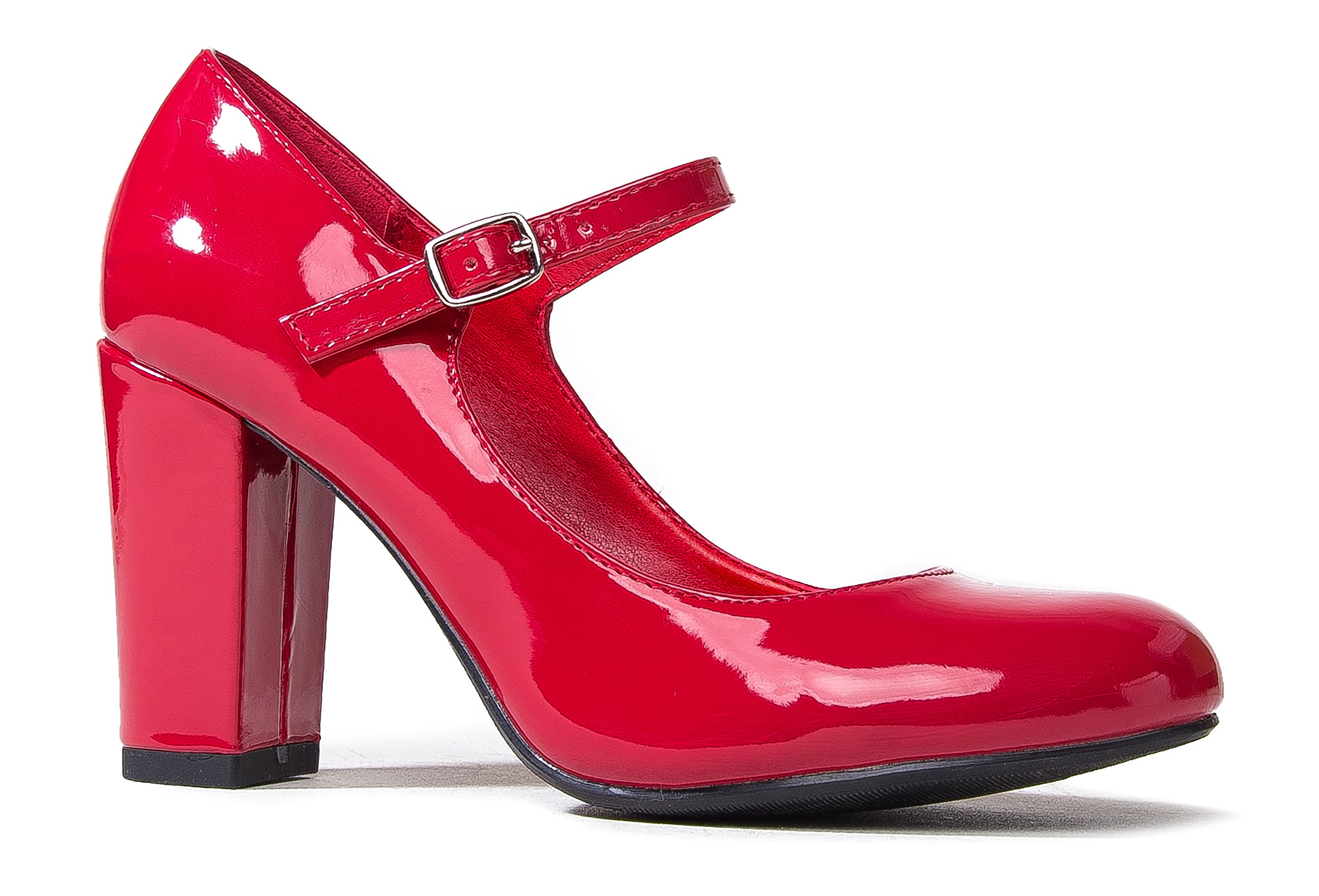 J. AdamsSkippy Heels for Women - Round Toe Chunky High Heel Mary Jane Pumps