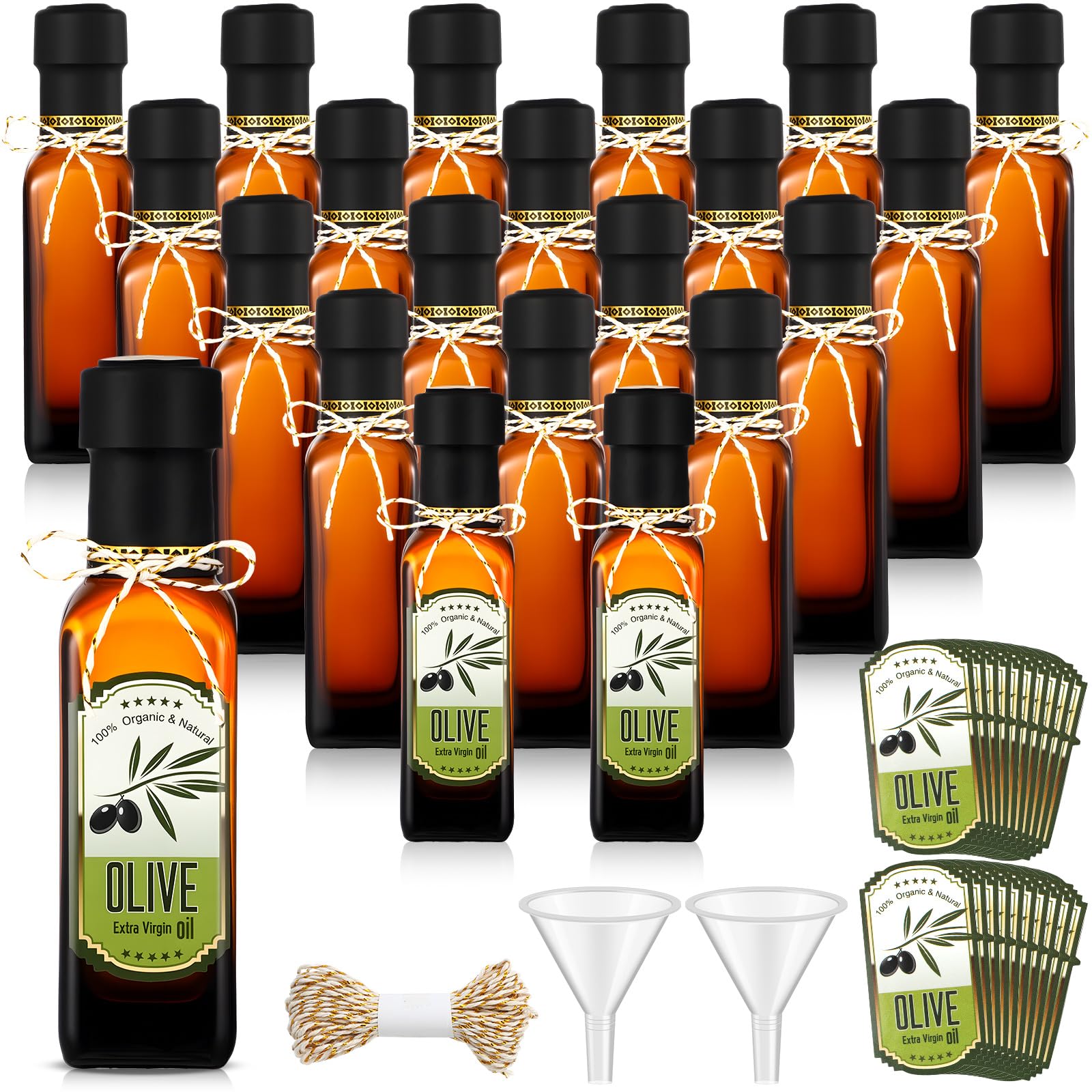 Amazon.com: Reallnaive 20 Pcs 4 oz Mini Glass Olive Oil Bottles