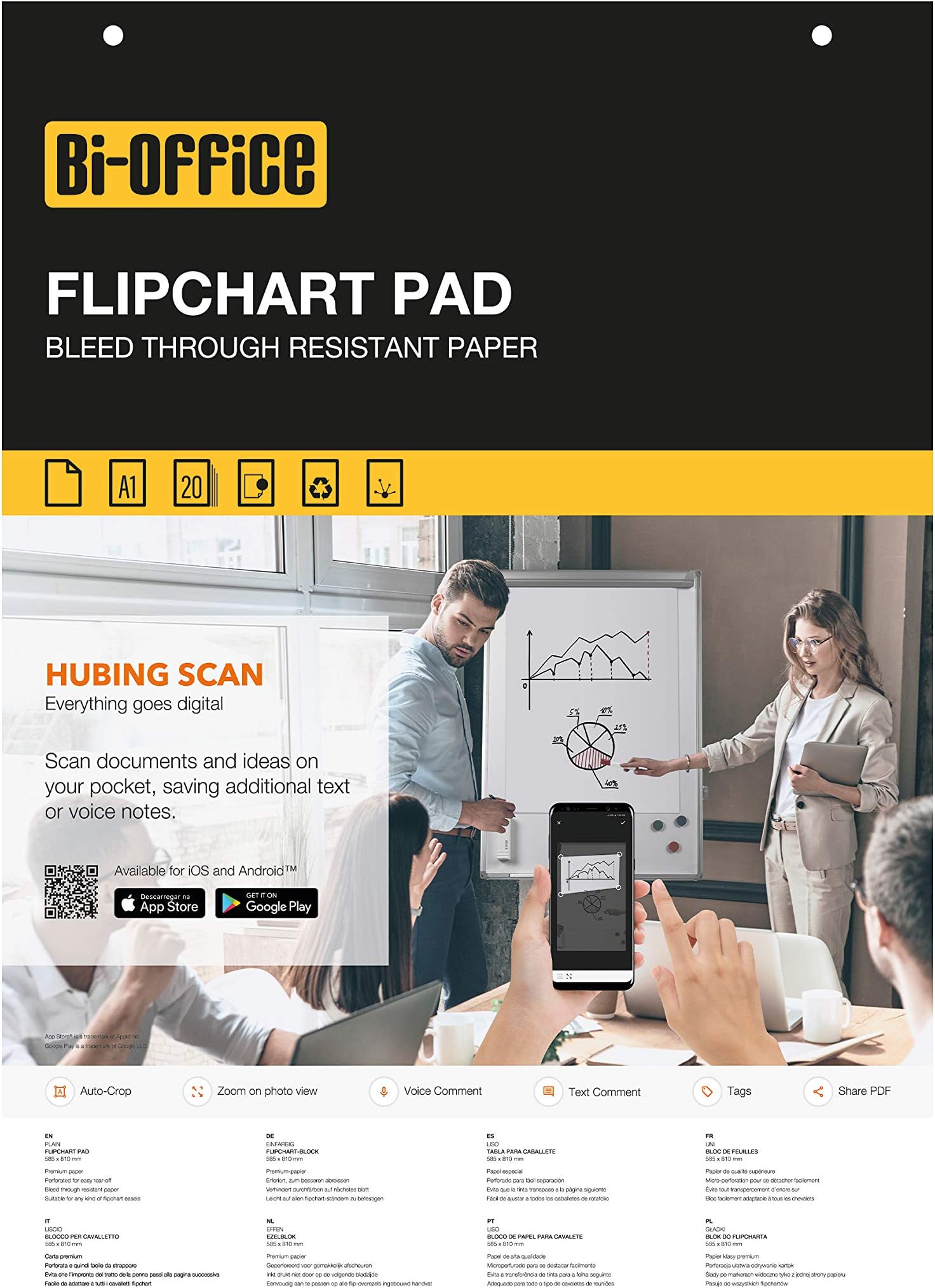 Blocchi Lavagna A Fogli Bianchi BoardsPlus | 5 Blocchi A1 | 20 Fogli Cadauno | 60g/m² - Foto 5