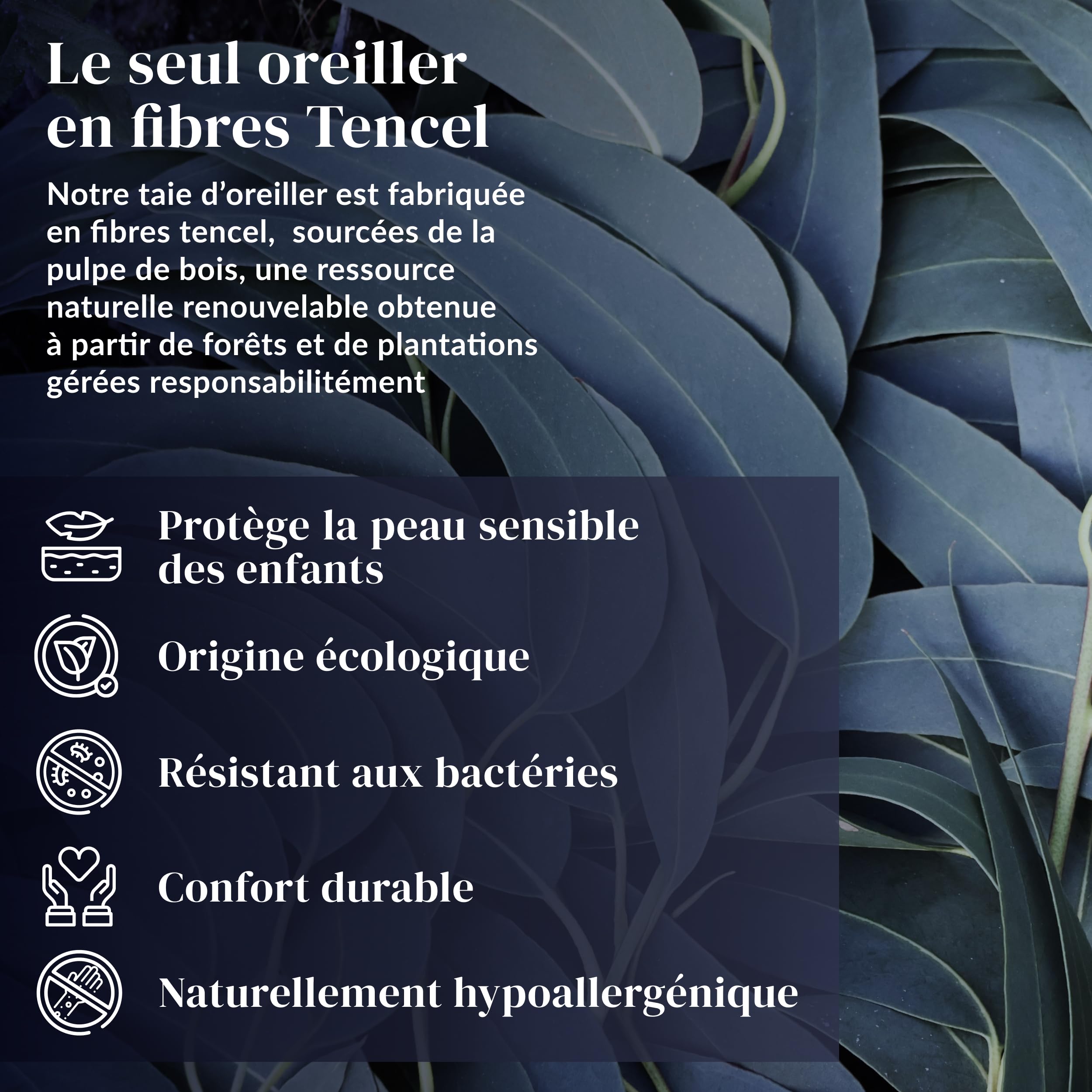 Ferò Oreiller Enfant 60x40x6 en TENCEL Hypoallergénique – Pour Enfants de Plus de 2 Ans - Confort et Sécurité pour Sommeil Tranquille – Mousse à Mémoire de Forme Naturelle Douce et Respirante OEKO-TEX