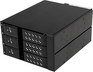 StarTech.com 3-Bay Hot Swap Backplane for 3.5in SAS II/SATA III - 6 Gbps HDD - Aluminum Trayless Mobile Rack Backplane (HSB3SATSASBA)