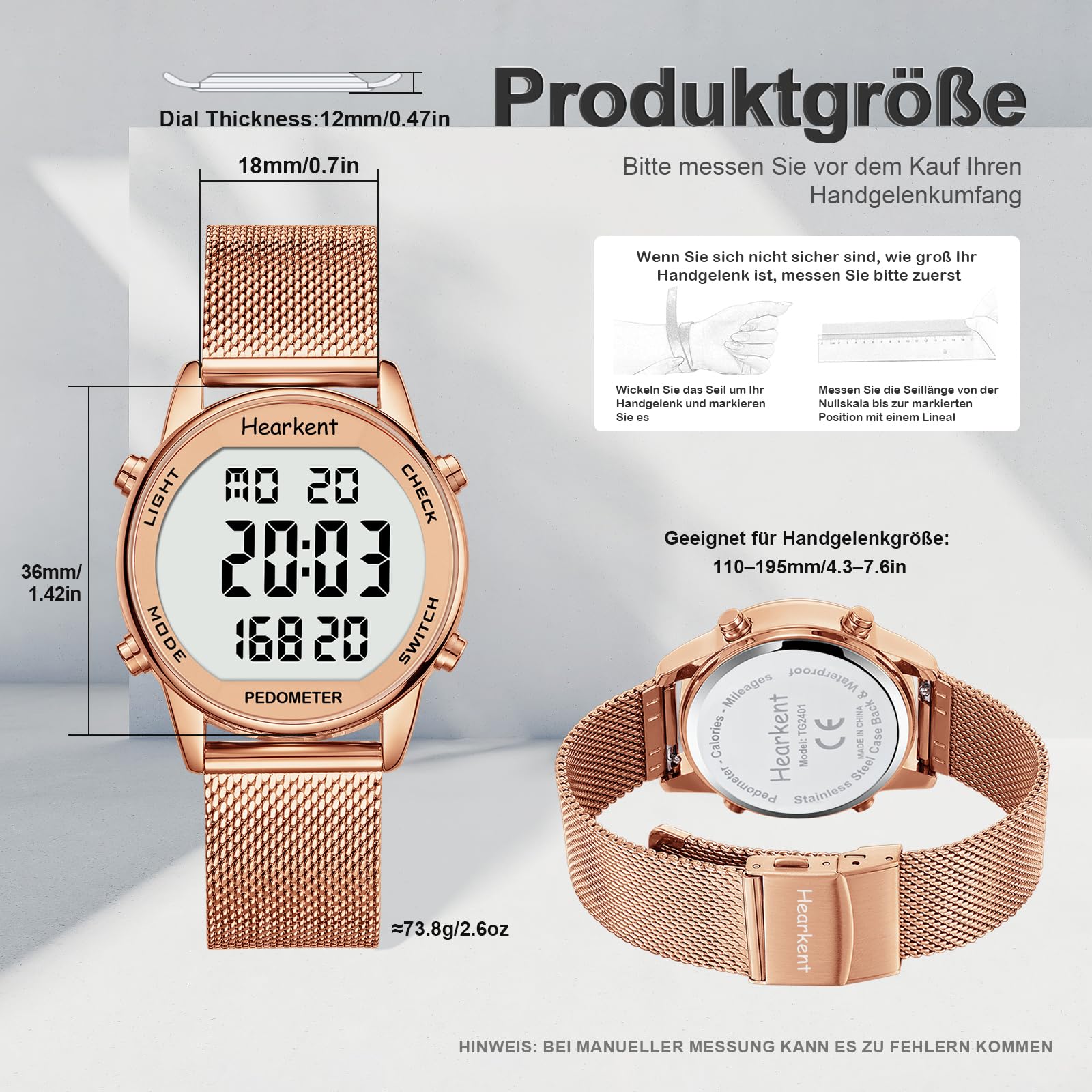 Schrittzähler Uhr,Wasserdicht Fitness Tracking Digitale Uhr,Ohne Bluetooth und APP,Seniorenuhr mit Schrittzähler Kalorienzähler,Sportuhr zum Gehen/Laufen