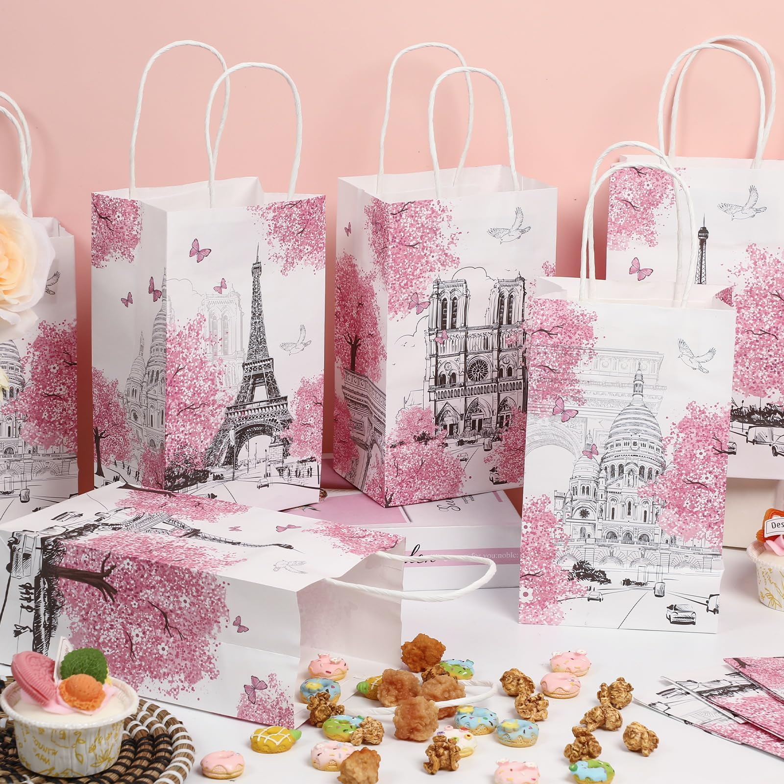 RXYY Paris Eiffelturm Stiftetasche – Rosa Ballerina-Druck, Reißverschluss, 20x8x8 Cm, Für Stifte & Kosmetik