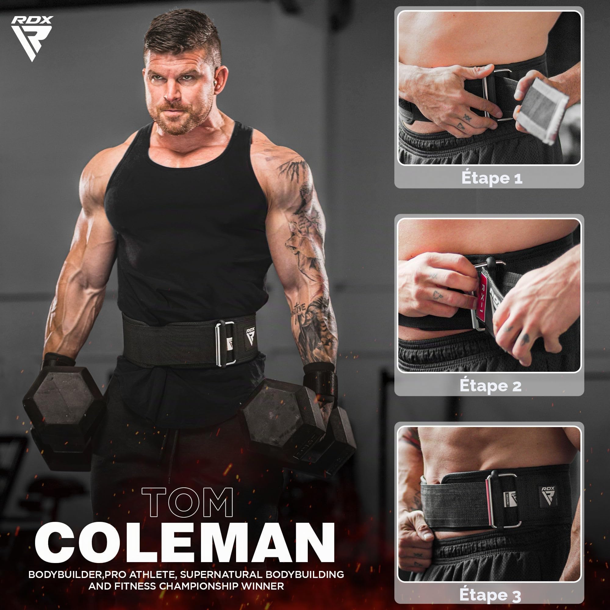 RDX Ceinture de Musculation AUTOMATIQUE FERMER À CLÉ, 4” Réglable Support Dos Lombaire, Powerlifting D'haltérophilie Bodybuilding Entraînement en Force Exercise Fitness Gym Levage Belt, Hommes Femmes