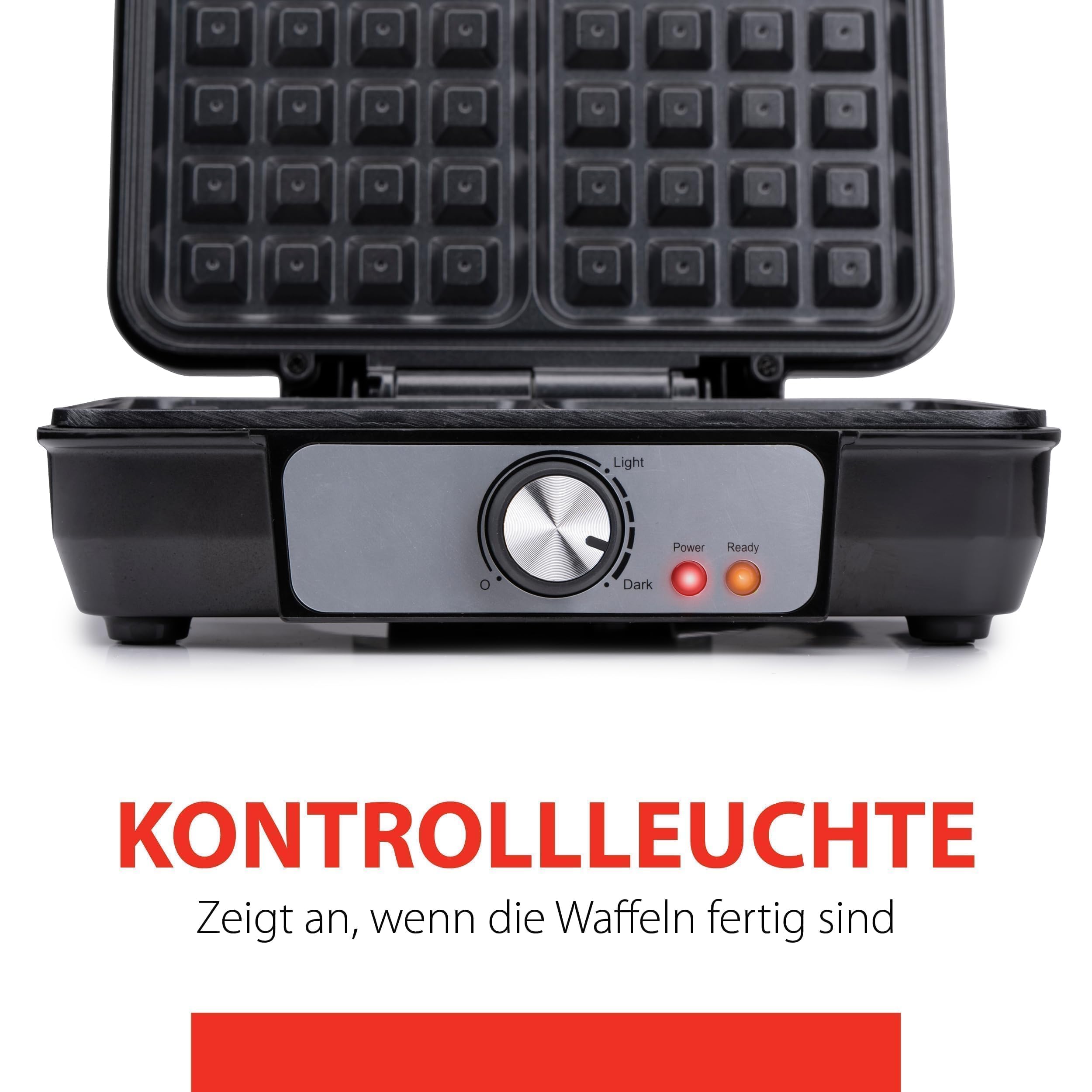 alpina Gofrera - Gofres Bruselas - Recubrimiento antiadherente - 2 Waffles - 1000 W - Negro