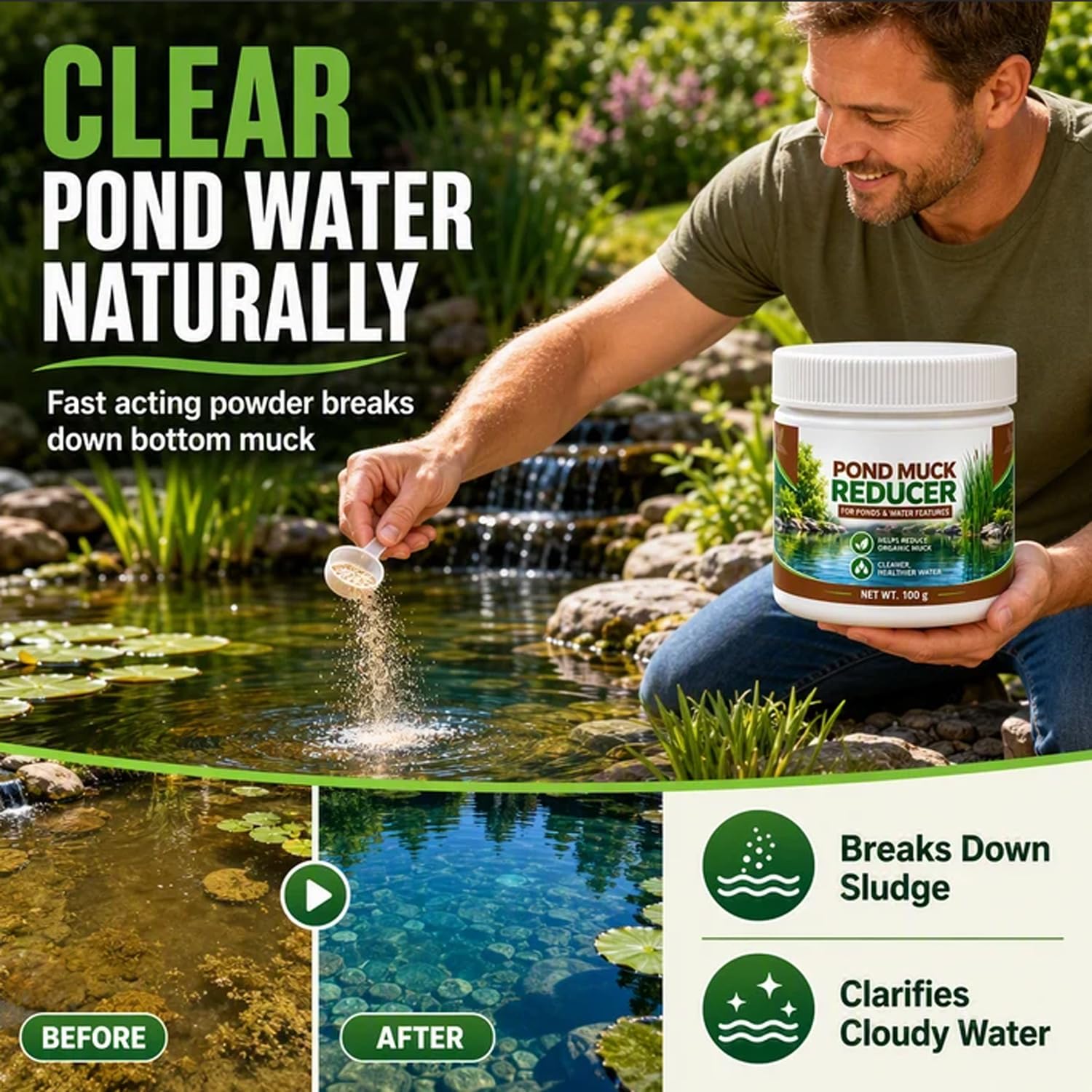 Polvo clarificador de Agua para estanques y Piscinas (3pcs)
