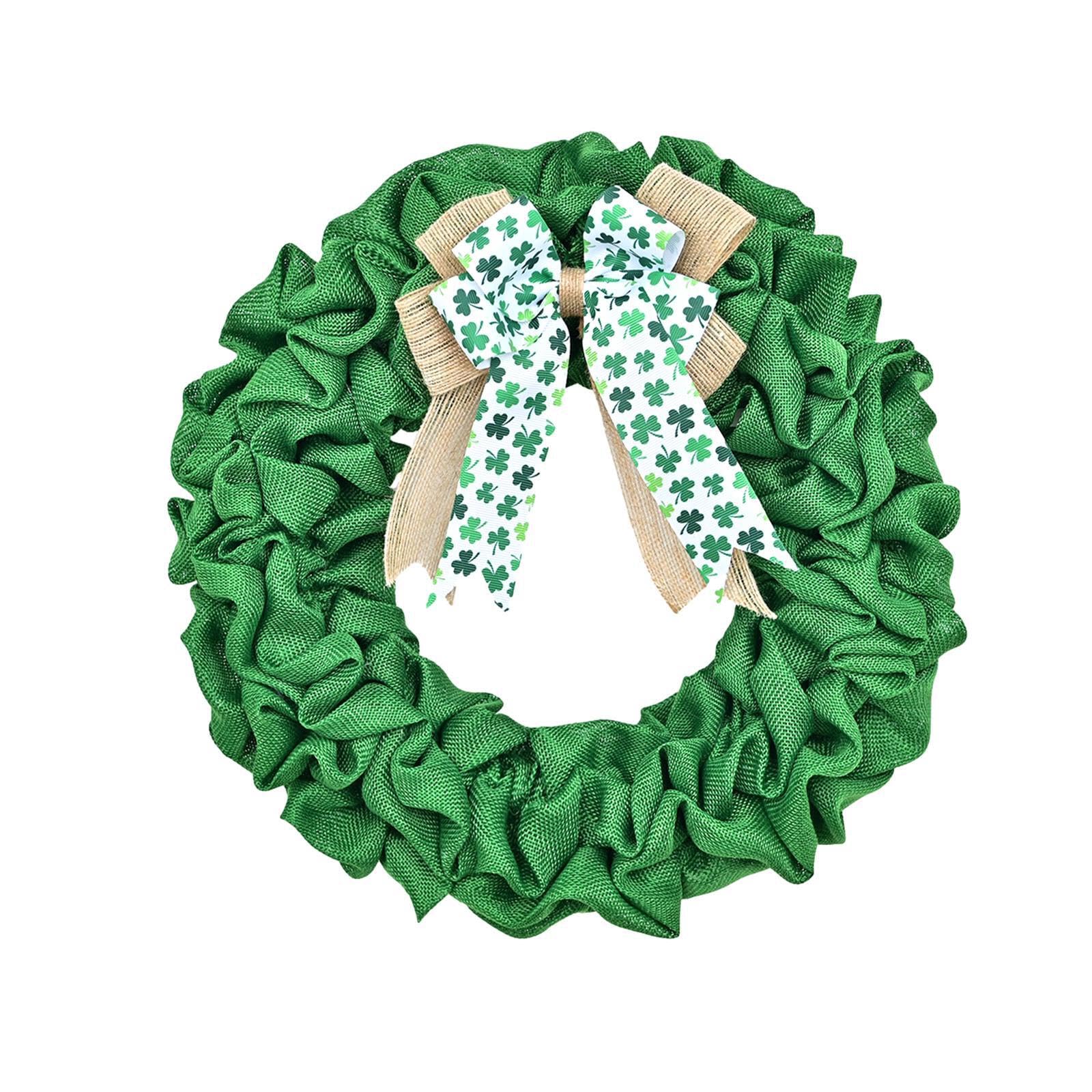 TWISAXC St Patricks Day Wreath Spring Clovers Bowknot Charming Warm Vibes Front Door Seasonal Decor And Durable. St Patricks Day Wreath Sign Front Door Farmhouse