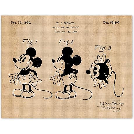 Vintage Mickey Patent Prints - Your Nostalgic Disney Decor