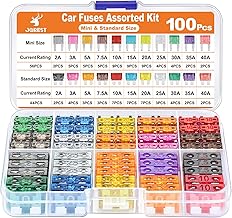 JOREST 100 x Car Fuses Set – 56 Mini Fuses + 44 Medium Automotive Fuses + 1 Extractor, Auto Fuses for Car/RV/Truck/Motorcycle (2A 3A 5A 7.5A 10A 15A 20A 25A 30A 35A 40A)