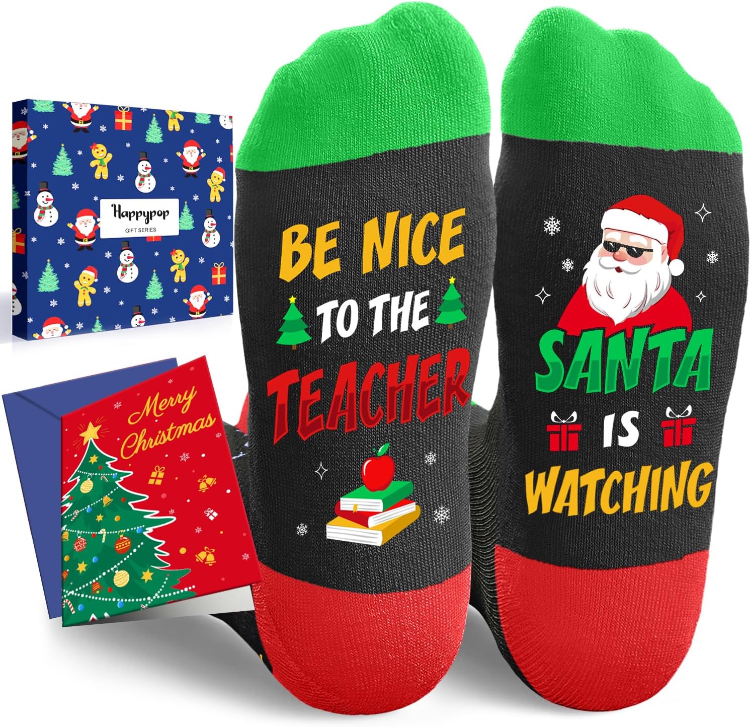HAPPYPOP Novelty Christmas Socks - Best Xmas Gifts for Santa Lovers, Jesus Snowman Gifts