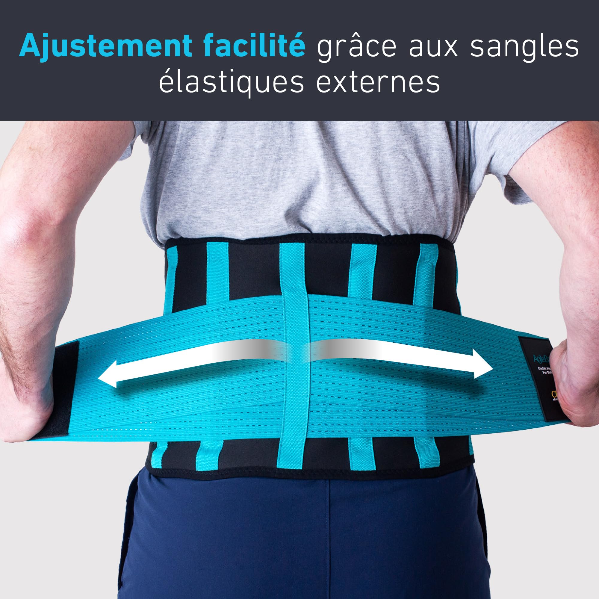Clever Yellow Ceinture Lombaire Homme/Femme - Seul Dispositif de Soutien Thérapeutique Certifié de Qualité Médicale Qui Soulage les Douleurs et Prévient les Blessures - Taille L