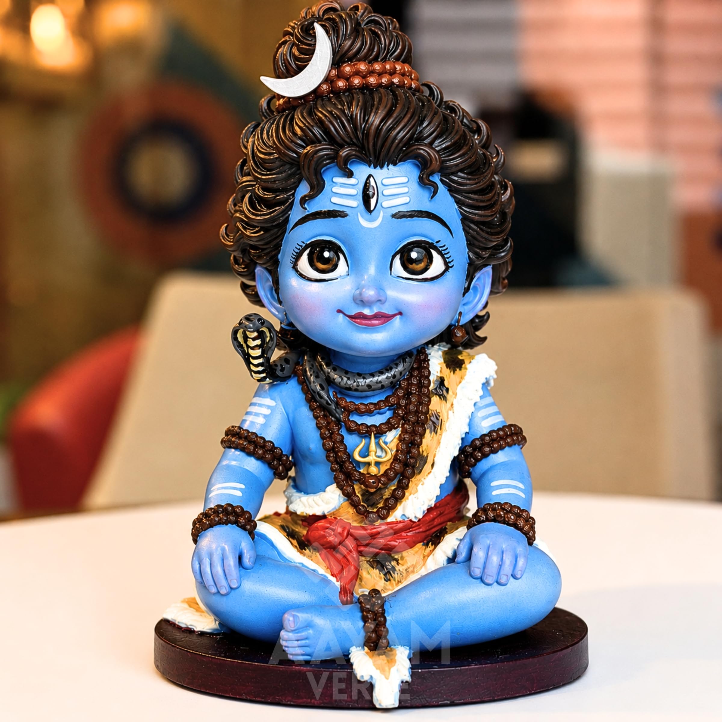 Bal Mahadev Car Dashboard Idol – 3.5 Inch Premium UV Resin Shiv Ji Murti | Balroop Blessings Collection | Cute Baby Shiva Statue for Car, Home Temple & Office Decor-image-25
