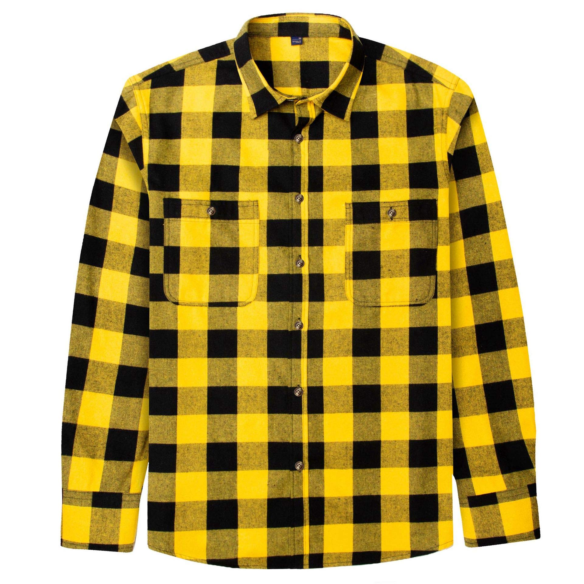 J.VERMen's Flannel Plaid Shirts Long Sleeve Regular Fit Casual Button Down Checkered Buffalo Plaid Shirt for Fall Winter