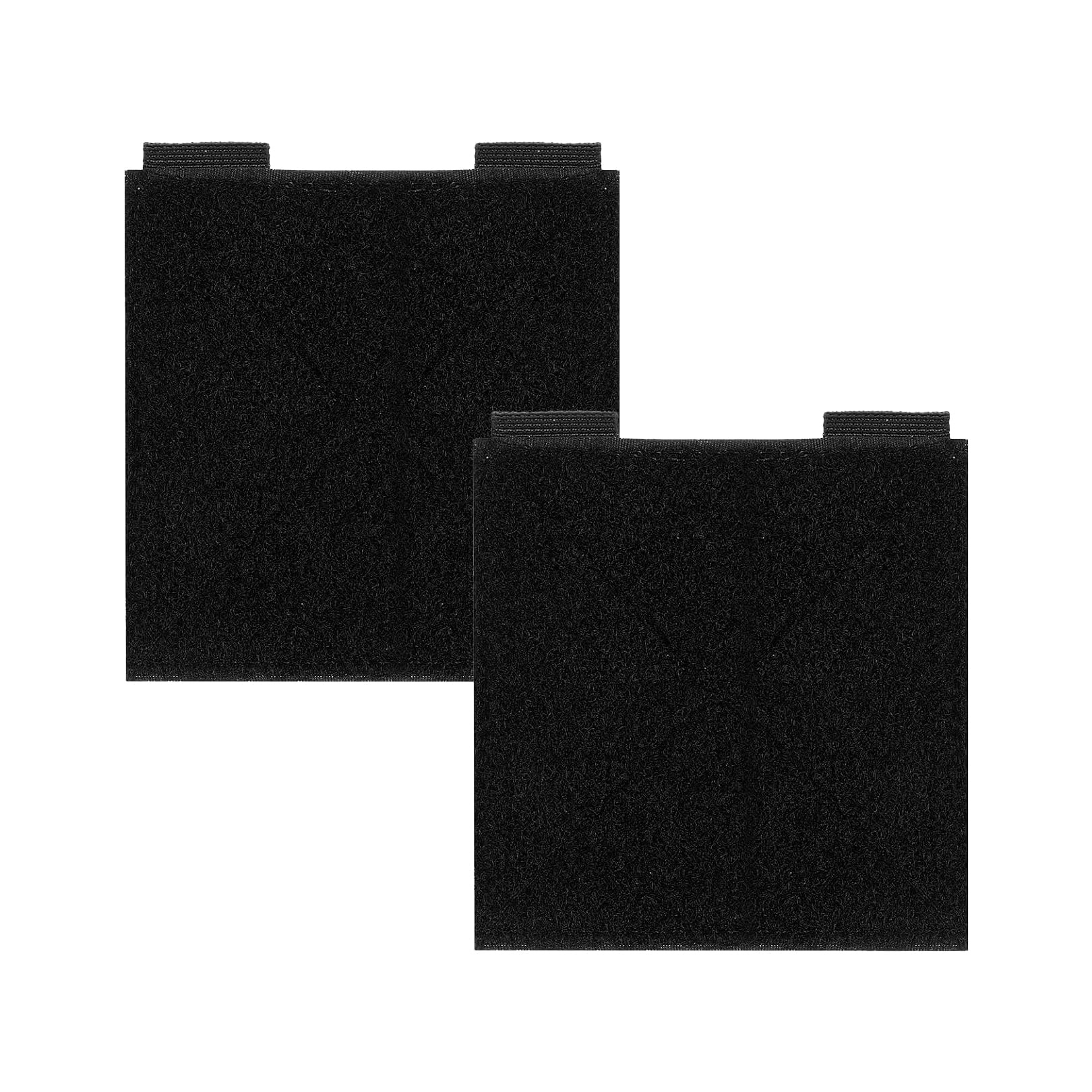 2 Pcs Hook and Loop Tactical Patch Display Board, 10cm x 10cm Black Patch Panel for Velcro Patches, Insignia, Name Tapes, Morale Patches, Tactical Gear and Accessory Organization
