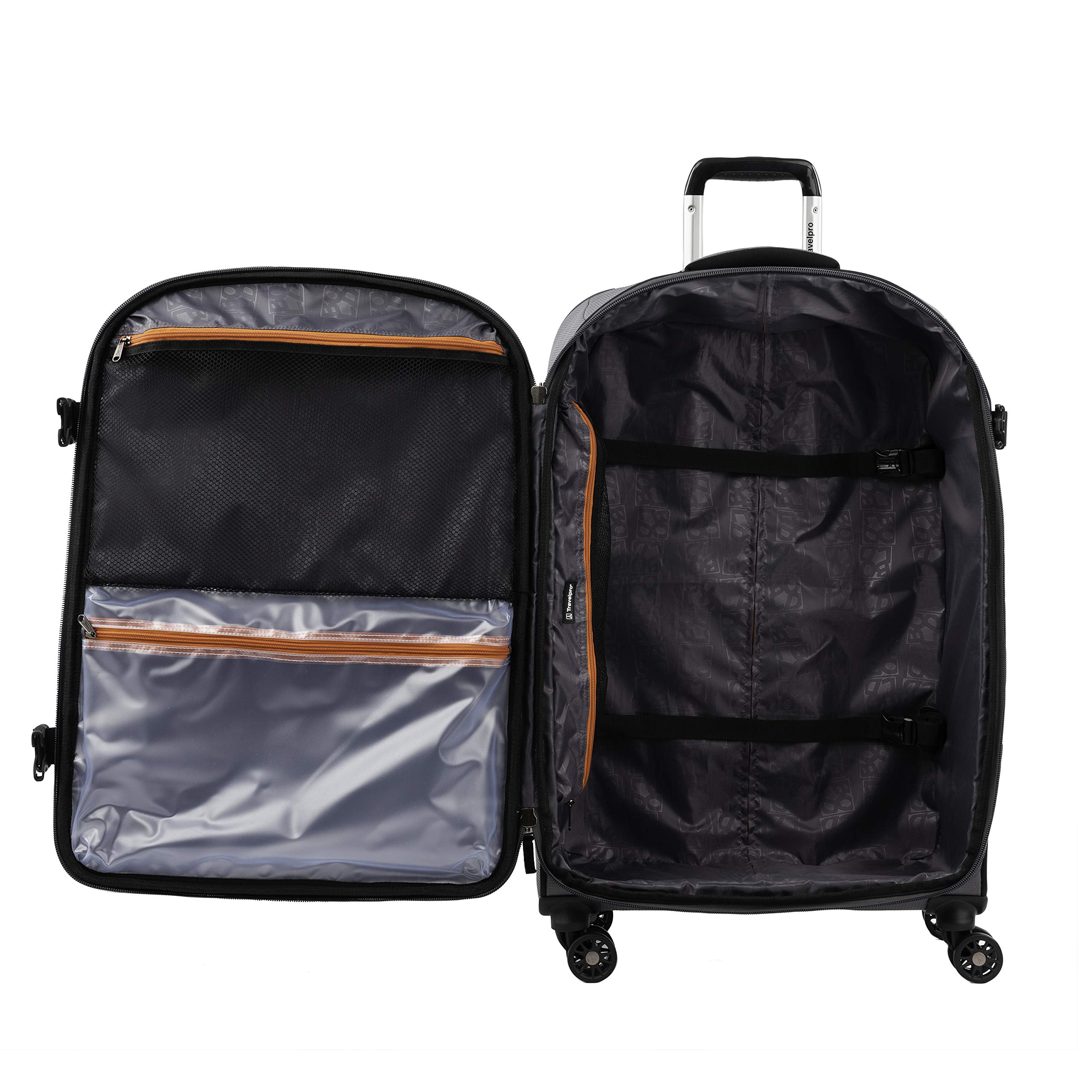 Travelpro Bold Valise à Bagages Extensible 66 cm, légère, Robuste, Gris/Noir, Checked-Medium 26-inch, Bold – Bagage Extensible Souple avec roulettes pivotantes