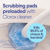 Vista 3 de Clorox ToiletWand Limpiador de taza de inodoro - Cepillo de inodoro, estuche de almacenamiento y 16 cabezales de repuesto desinfectantes