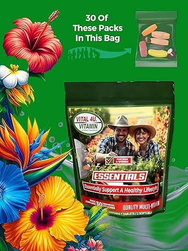 Miniatura 5 de VITAL 4U® Vitamin Essentials - Multivitamínico diario para hombres y mujeres, apoyo inmunológico, fórmula multimineral, 30 porciones