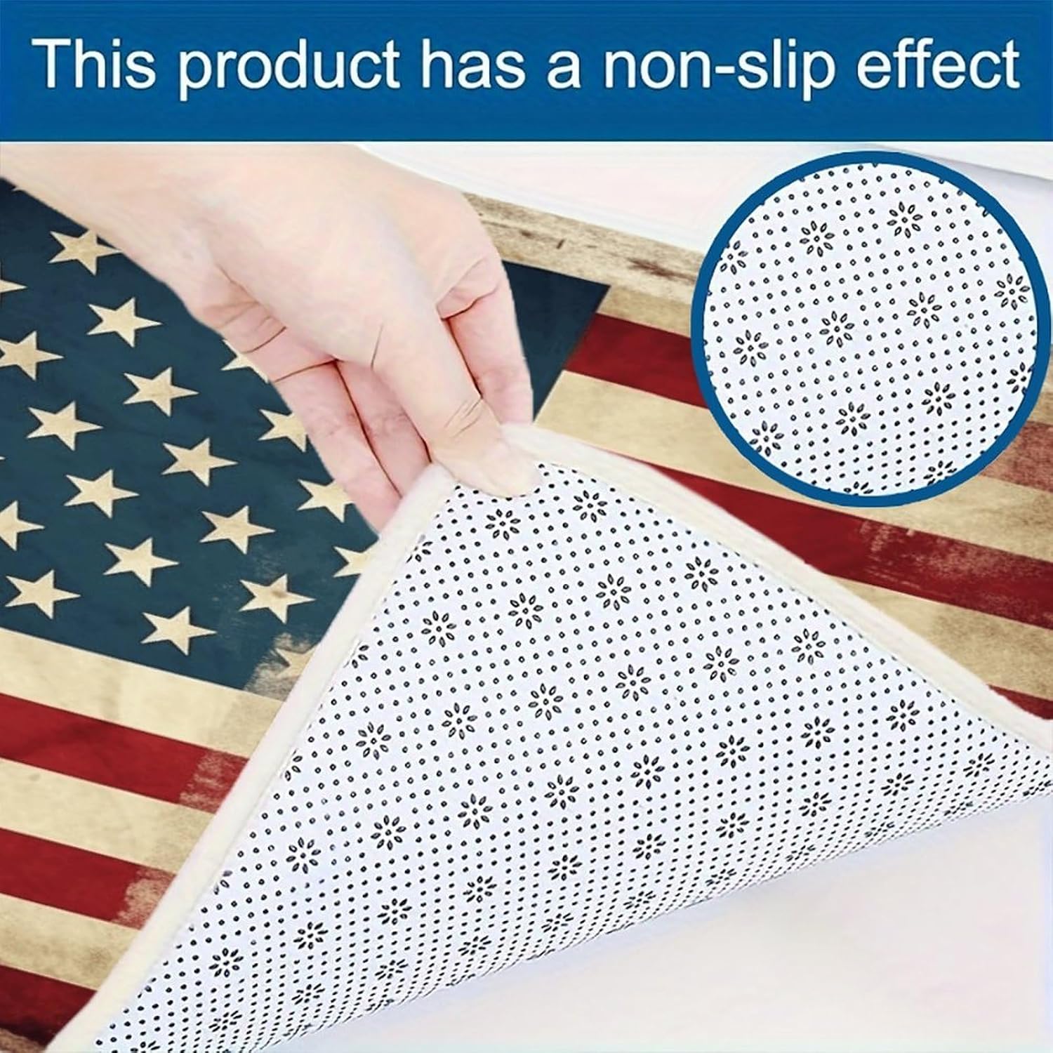 Vintage American USA Flag Kitchen Mat Washable Non Slip Rugs Soft Kitchen Mats for Floor Set of 2 PCS Cushioned Absorbent Runner Standing Rugs for Home Sink Laundry Office