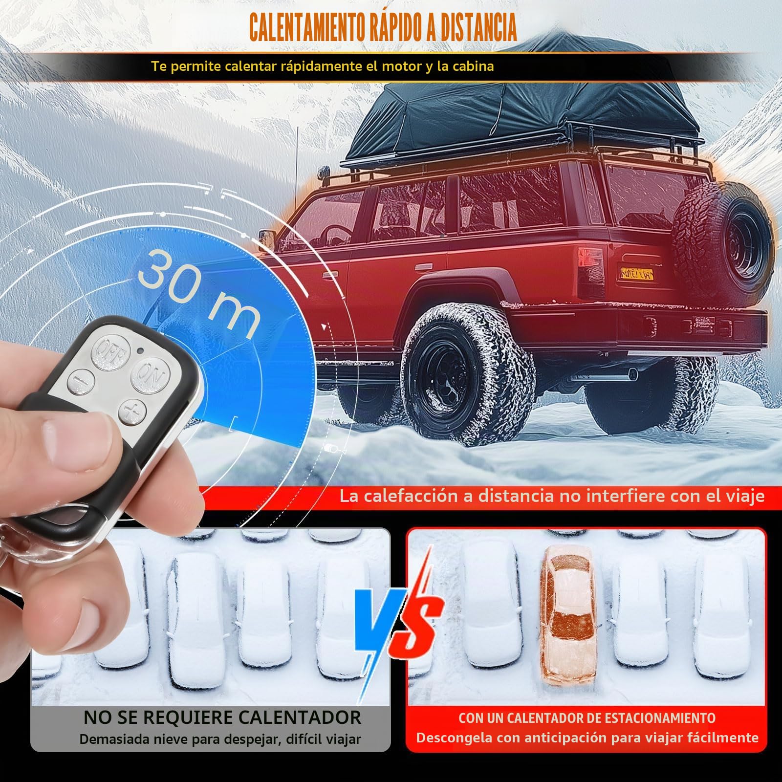 Calefacción de estacionamiento de 12 V 5 kW, color rojo, para coche, autocaravana, barco, camión, autobús
