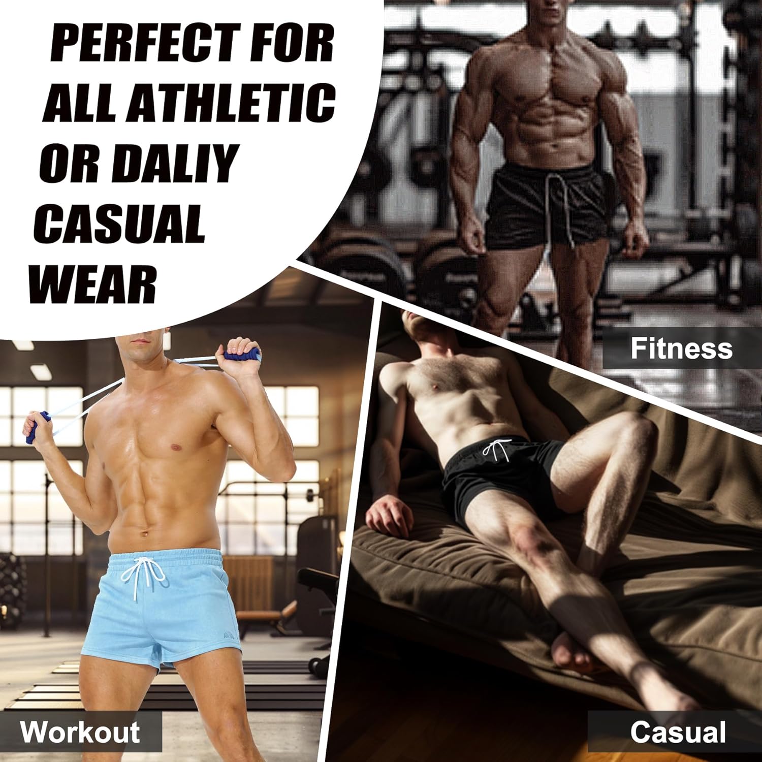 Mens Faux Suede Shorts 3 Inch Inseam Booty Gym Workout Bodybuilding Running Casual Short Shorts - Image 6