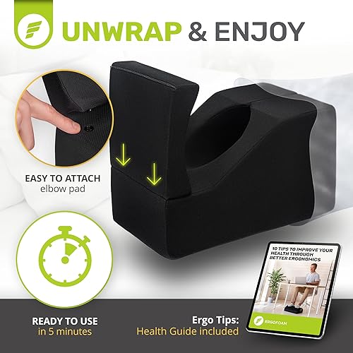 Miniatura 9 de ErgoFoam Almohada de cirugía de hombro para dormir - Almohada para manguito rotador - Almohada poscirugía de hombro