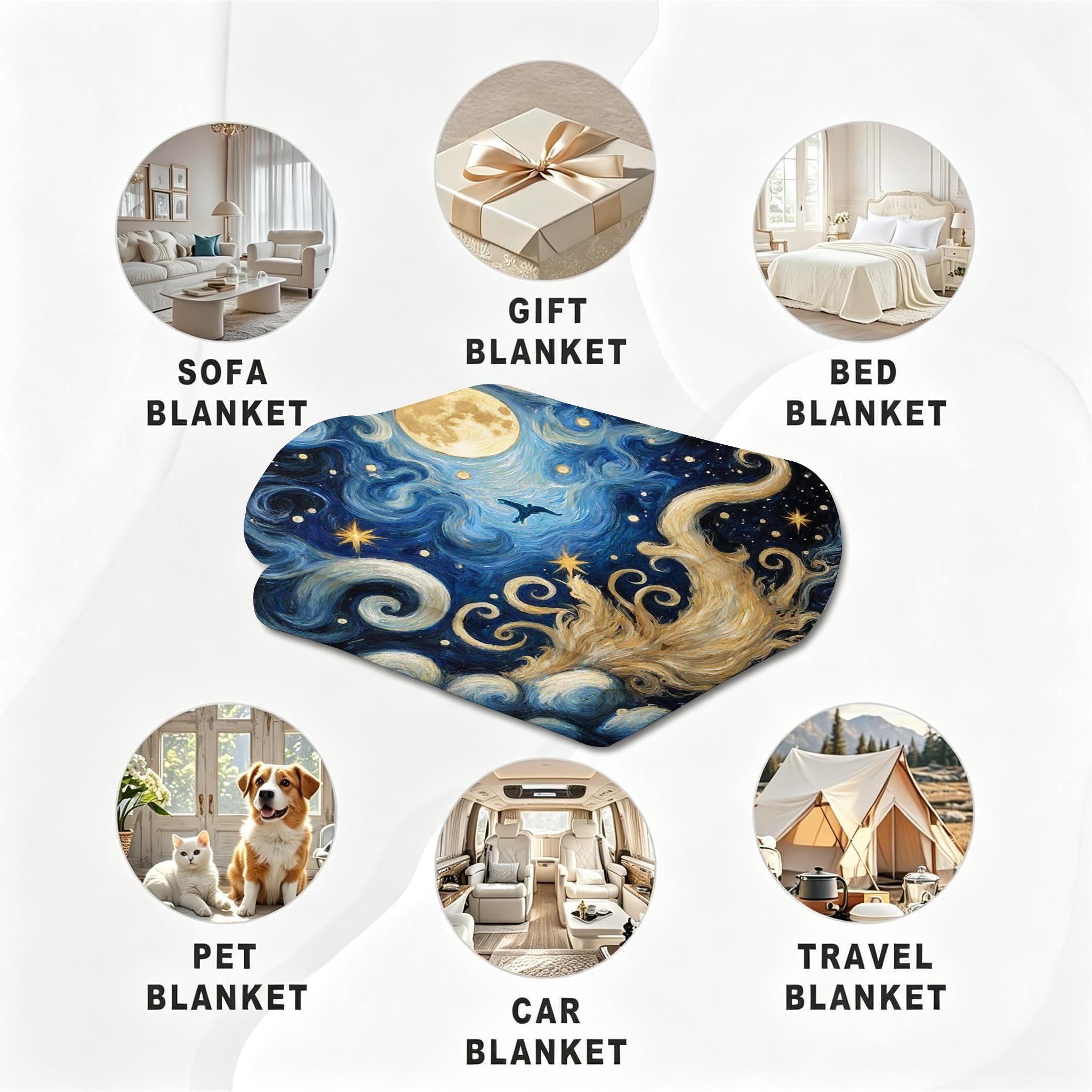 Grande Coperta Pile 220x240 cm Campanella per Copriletto-A390