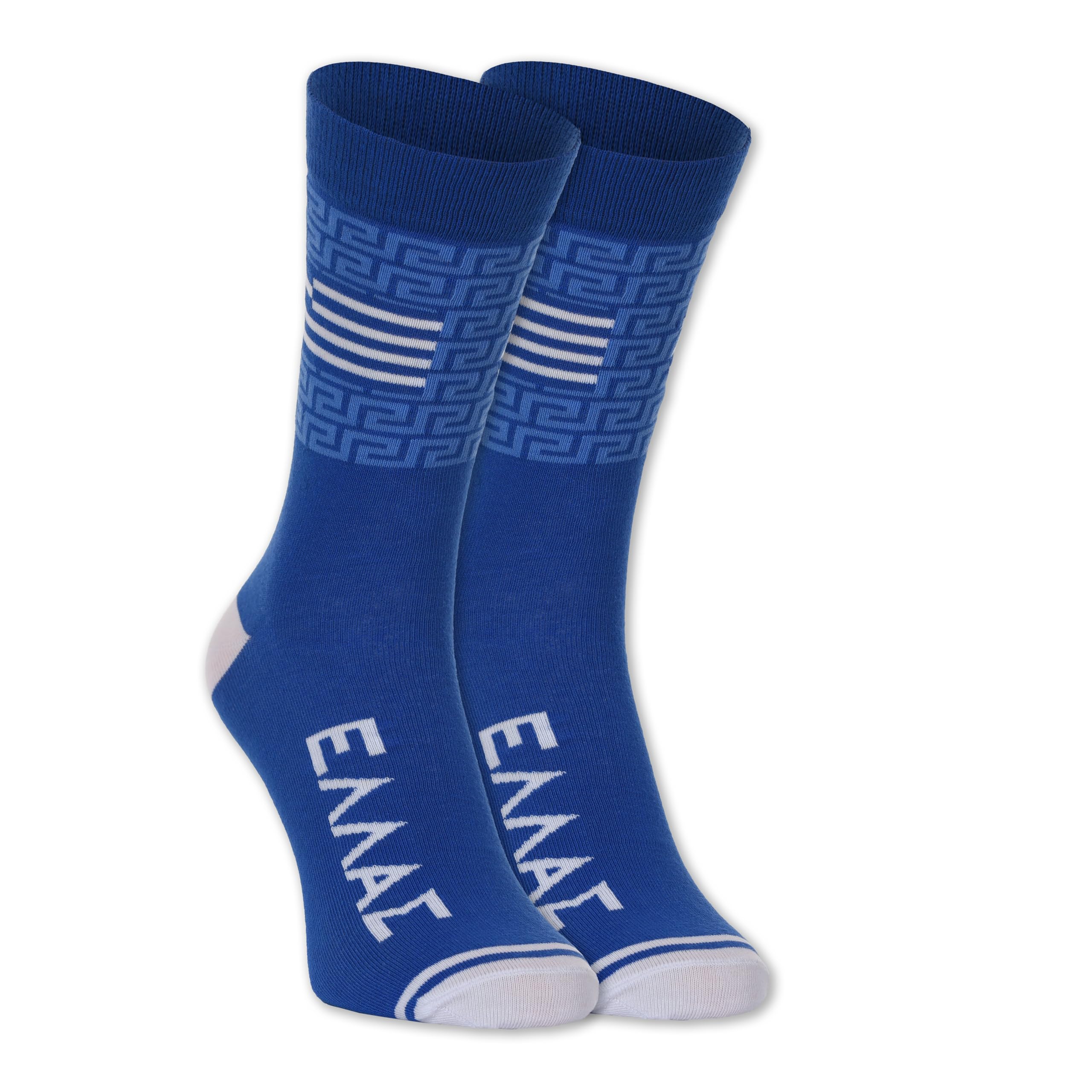 Euroscarves Unisex Greece Country-Themed Socks, Large, Shoe Size 9-12, Made In Eu (Greece), Large