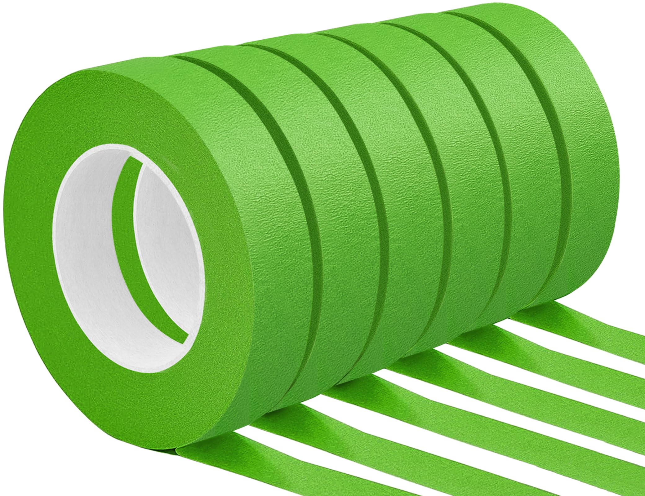 6 Rolls Green Tape, 0.7 Inch x 60 Yards Painters Tape – Masking Tape for Sharp Lines, Clean Removal & Residue-Free Painting, Walls, Trim, Crafts & Home Renovation