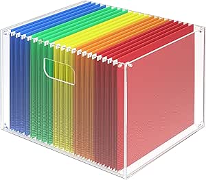Amazon.com: POCFOINY Acrylic File Box File Organizer Box, Filing Box ...
