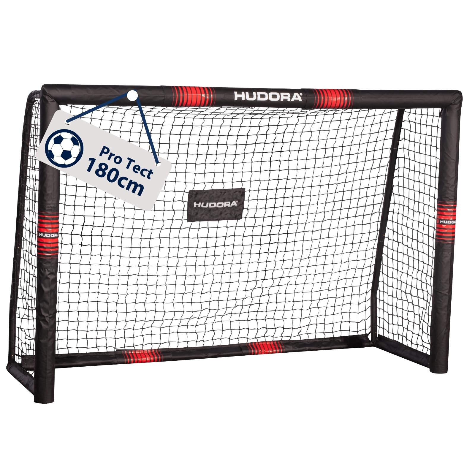 HUDORA Porta da Calcio Pro Tect - Grande per Bambini e Adulti, Rivestita in Gommapiuma Con Rete, da Esterno di Qualità Con Protezione Antiurto