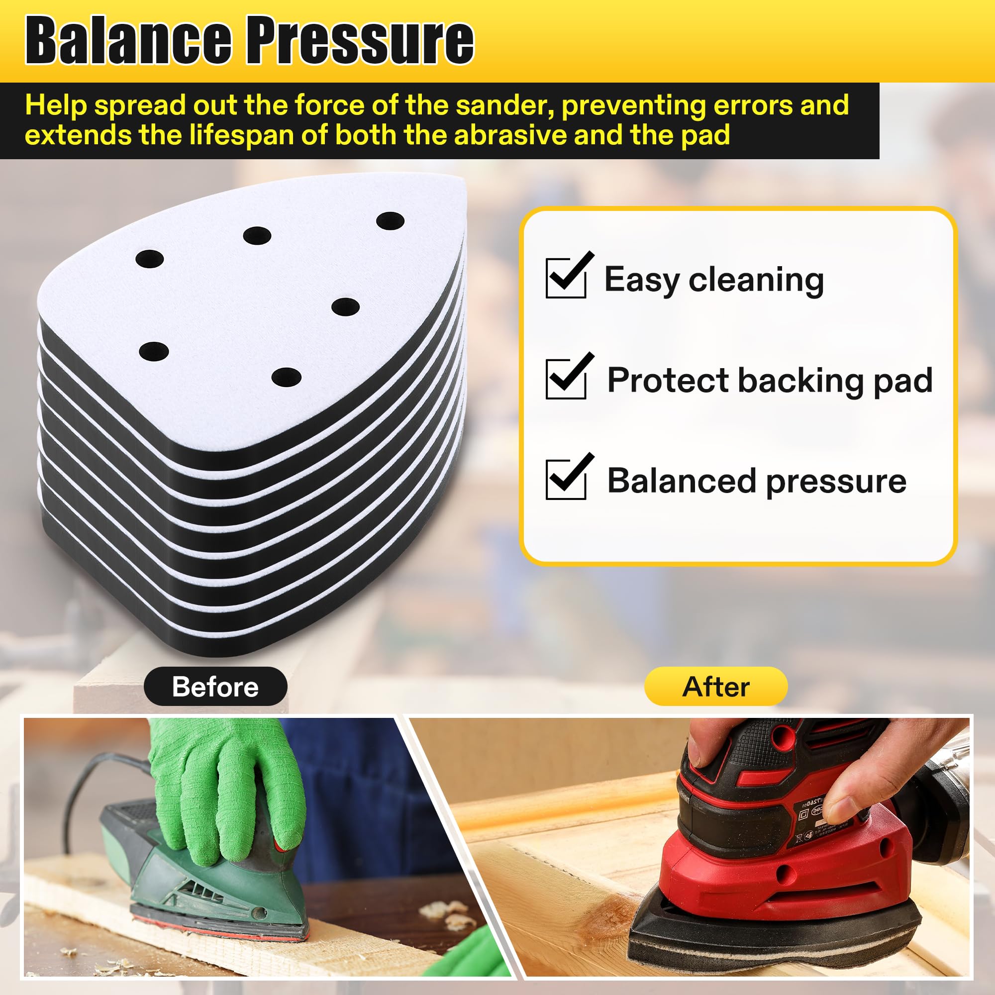 Ryobi Sanding Pads - 8 Foam Backing Pads -5