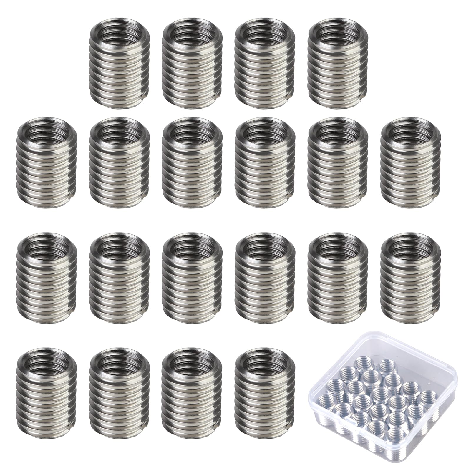 20 sztuk wkładek gwintowanych M12 na M10, tuleja gwintowana ze stali nierdzewnej 15 mm, gwint M12 do M10, adapter gwintowany, nakrętka wkręcana, zestaw redukcyjny gwintu do mechaniki samochodowej